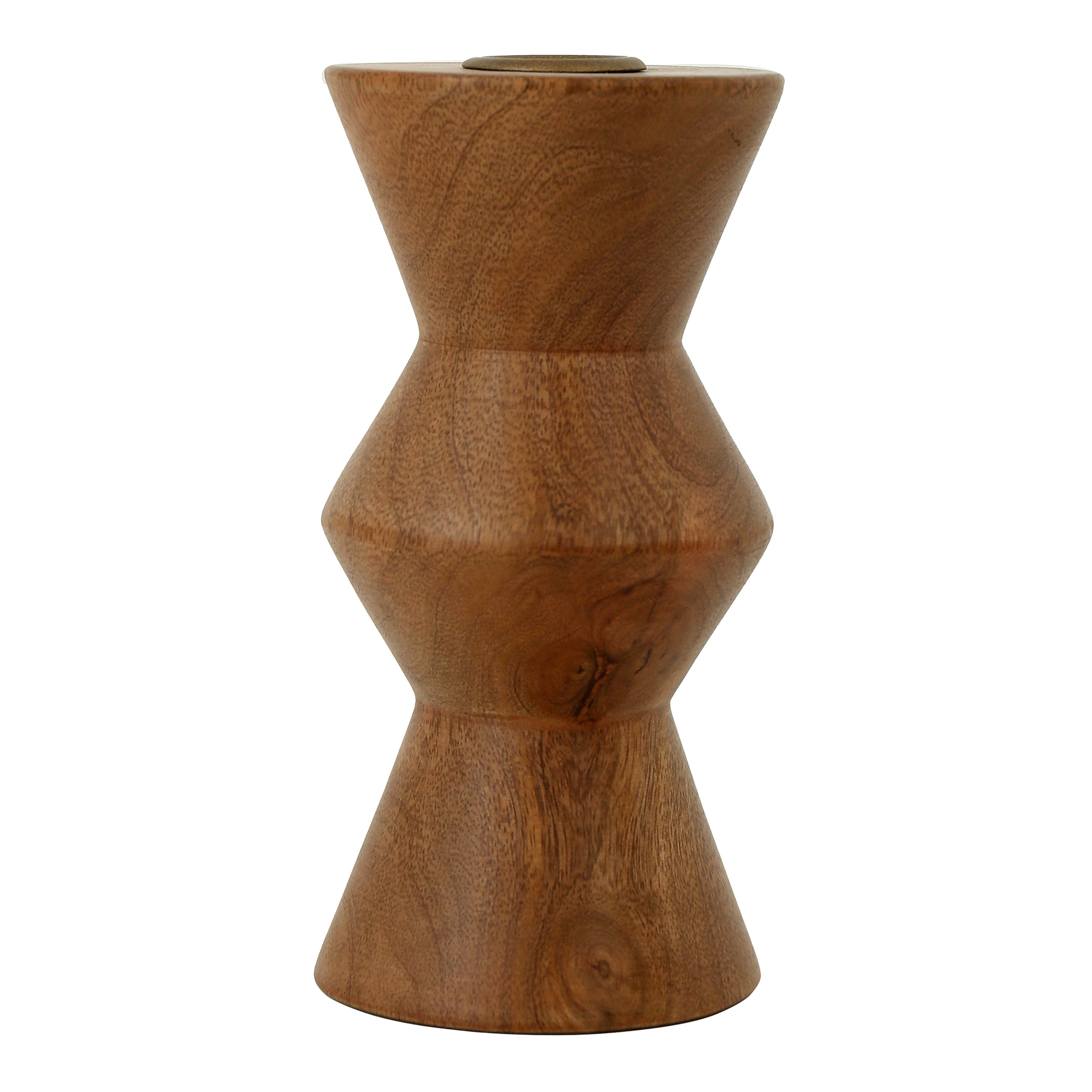 Sequence Small Wooden Candle Holder Brown - Moes Home Collection