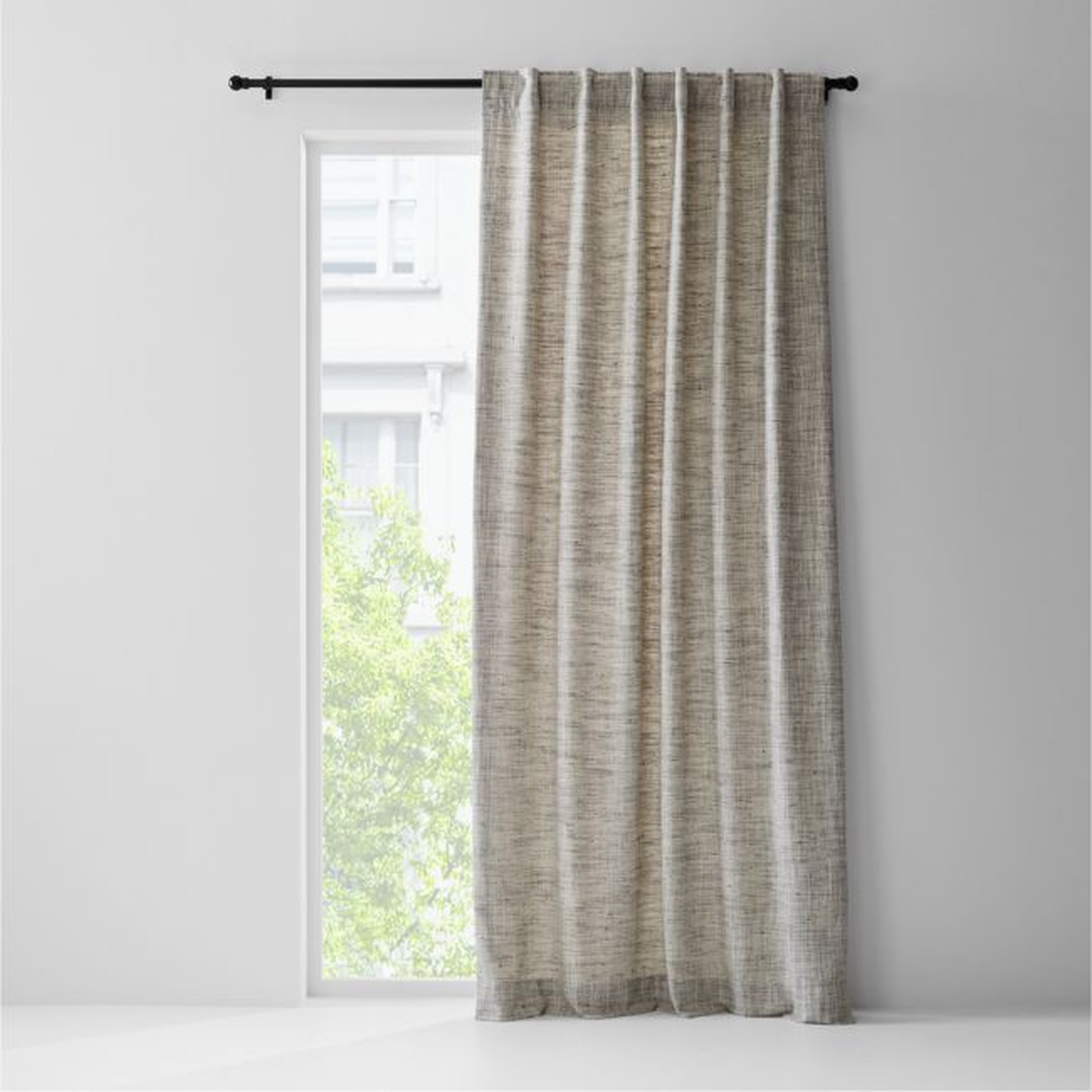 Reid Pebble Grey Window Curtain Panel 52"x108" 1 panel - Crate and Barrel
