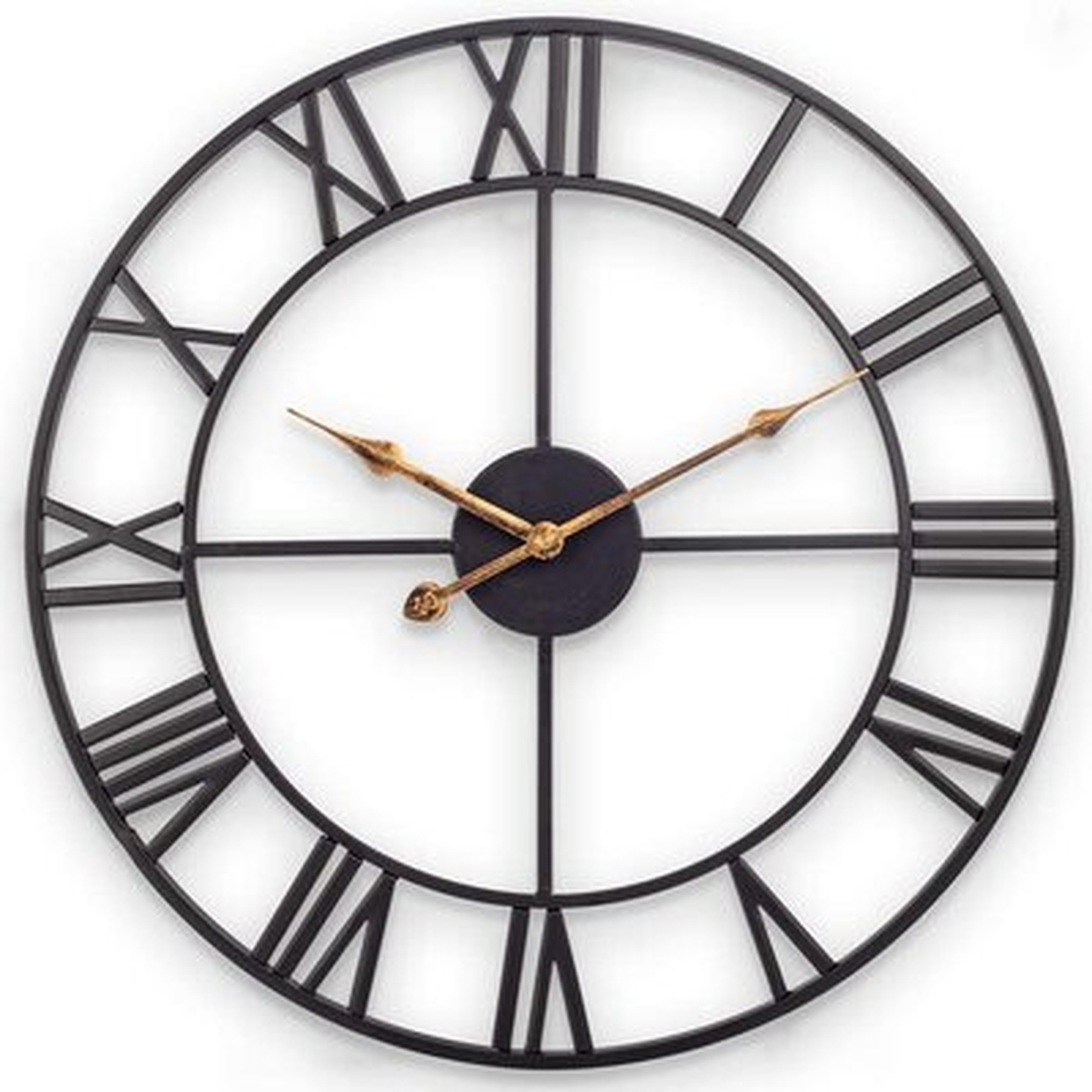 Large Wall Clock, European Farmhouse Vintage Wall Clock With Roman Numerals - Wayfair