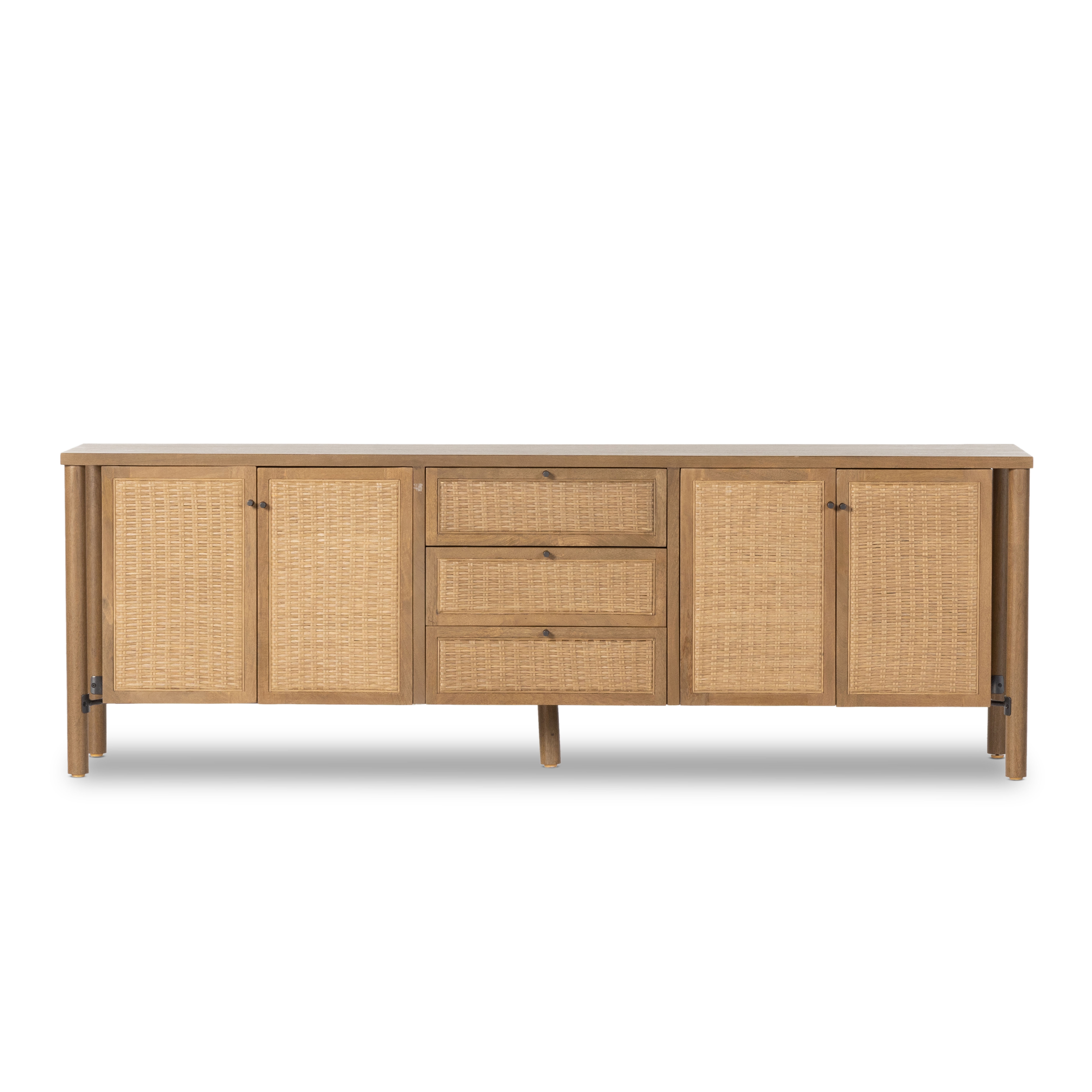 Veta Media Console - Taupe Cane - Four Hands
