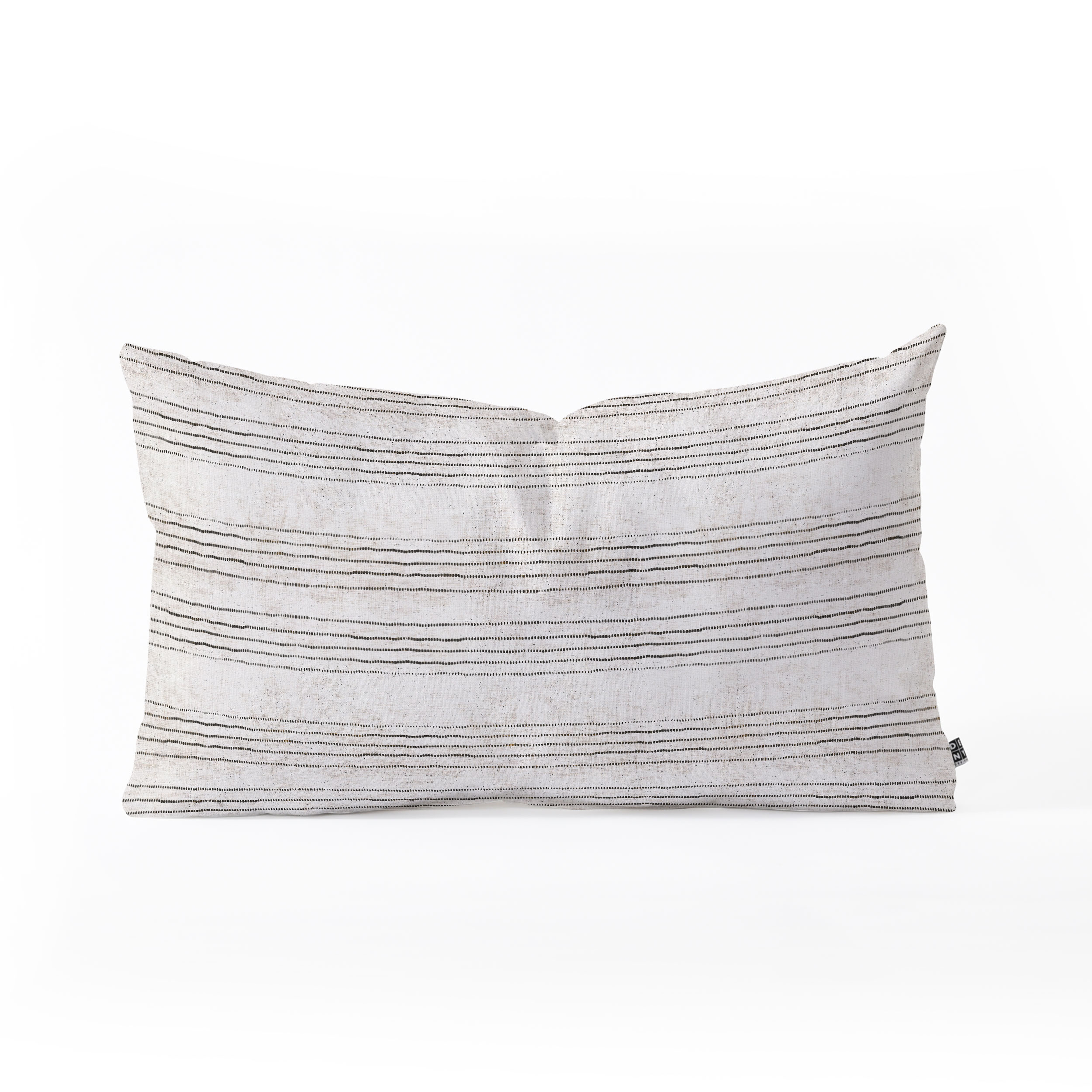 Linen Stripe Rustic by Holli Zollinger - Oblong Throw Pillow 26" x 16" - Wander Print Co.
