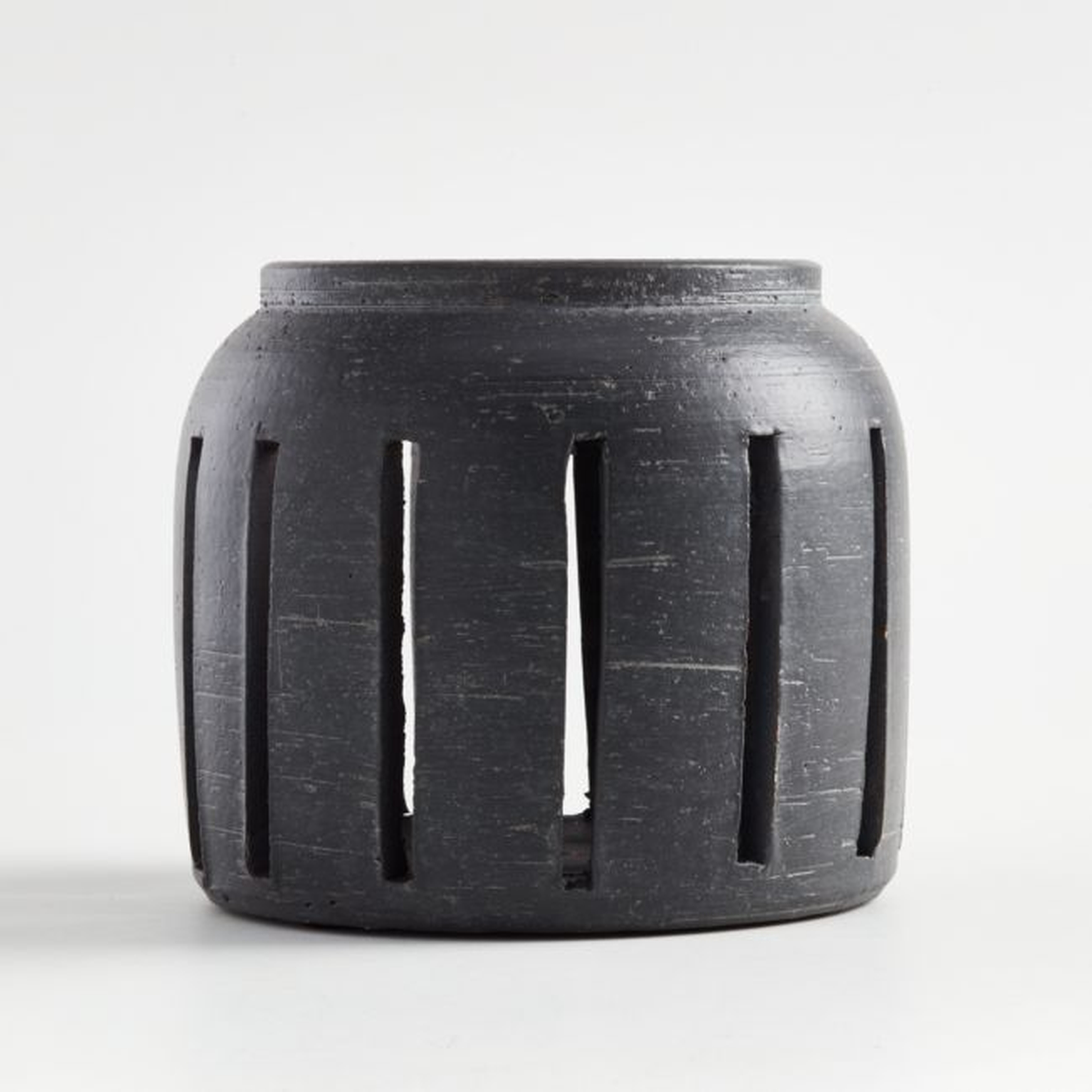 Porto Small Grey Ceramic Hurricane - Crate and Barrel
