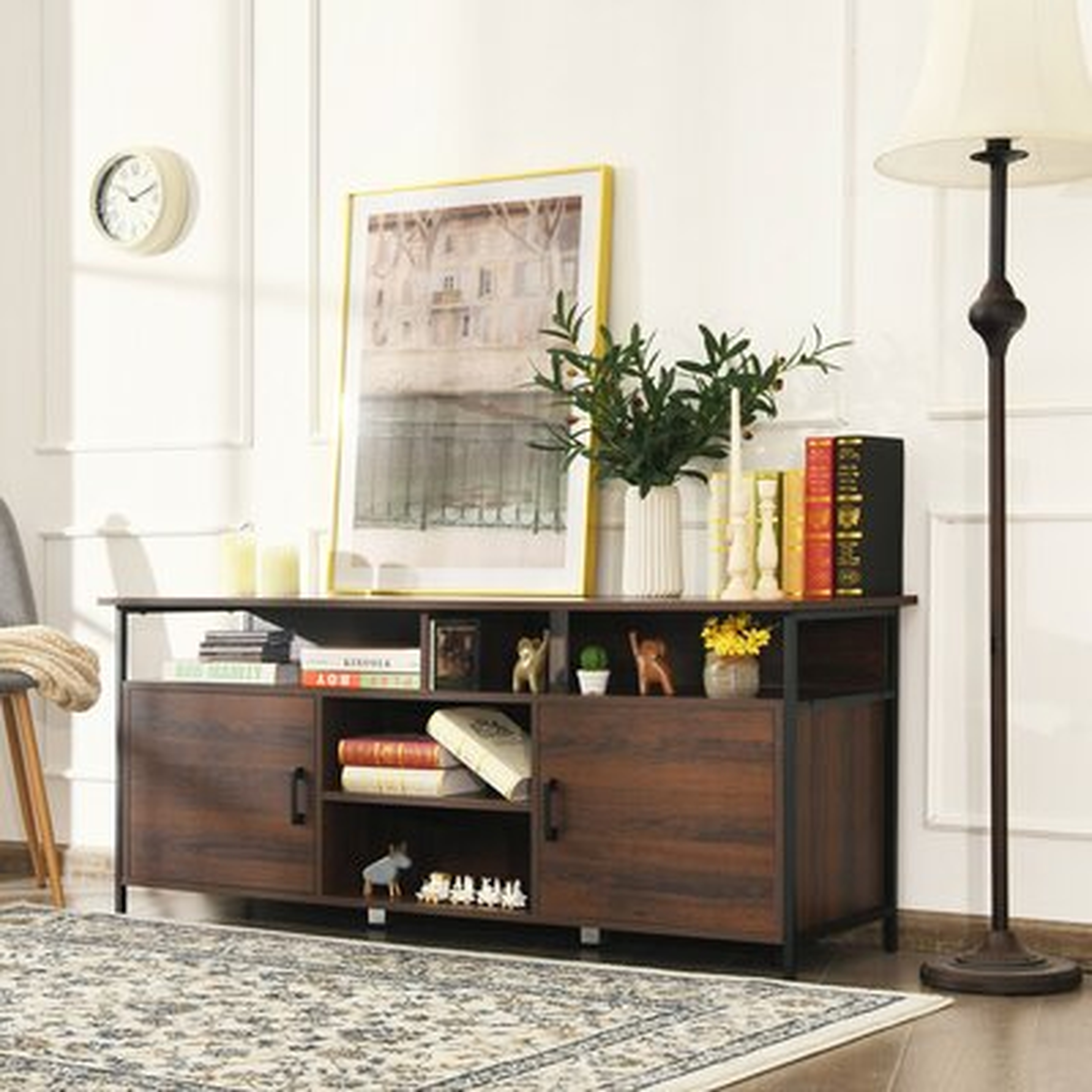 Latitude Run® 58'' Wood Tv Stand Entertainment Media Center Console W/ Storage Cabinet - Wayfair