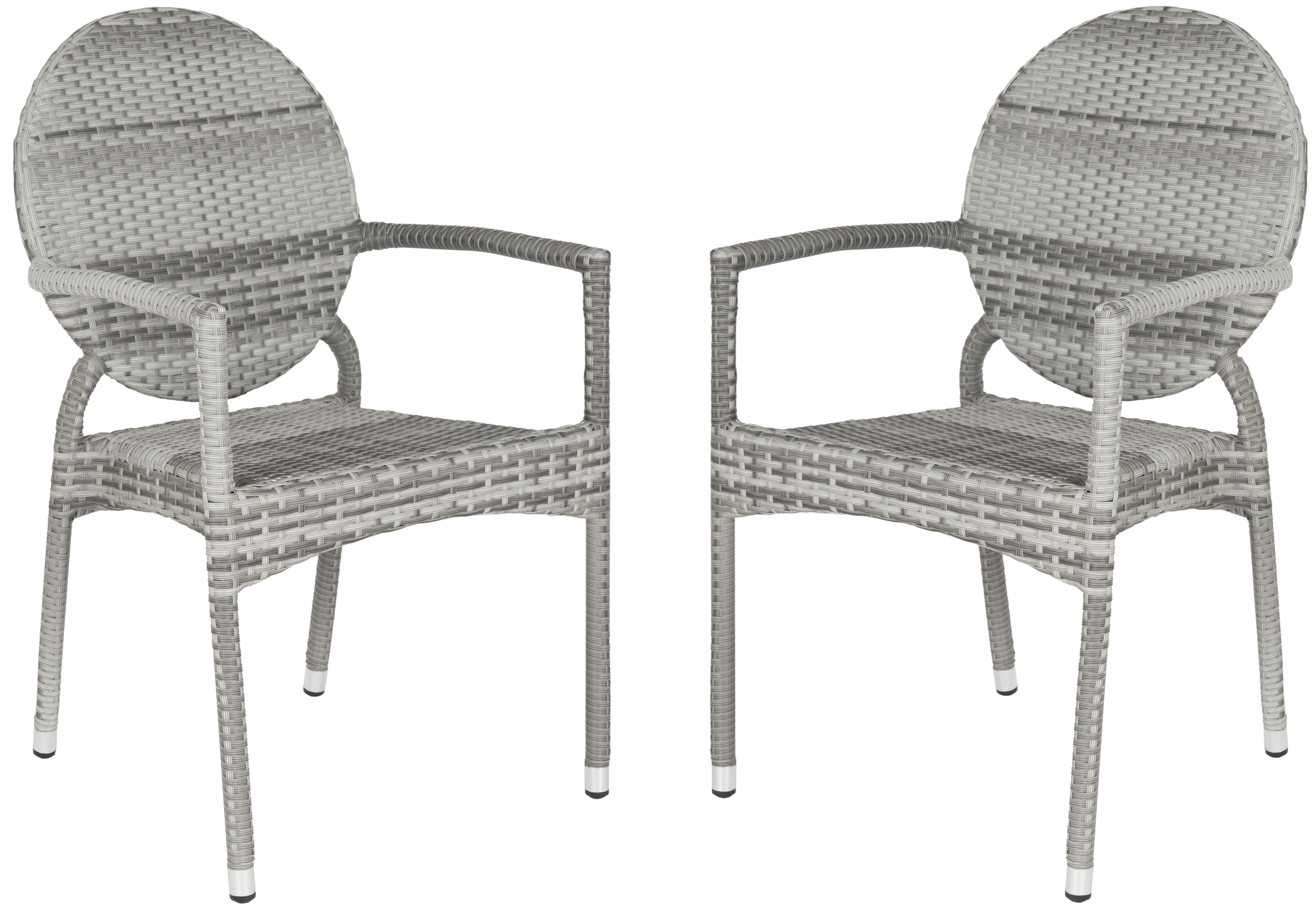 Valdez Indoor-Outdoor Stacking Arm Chair - Grey - Arlo Home - Arlo Home