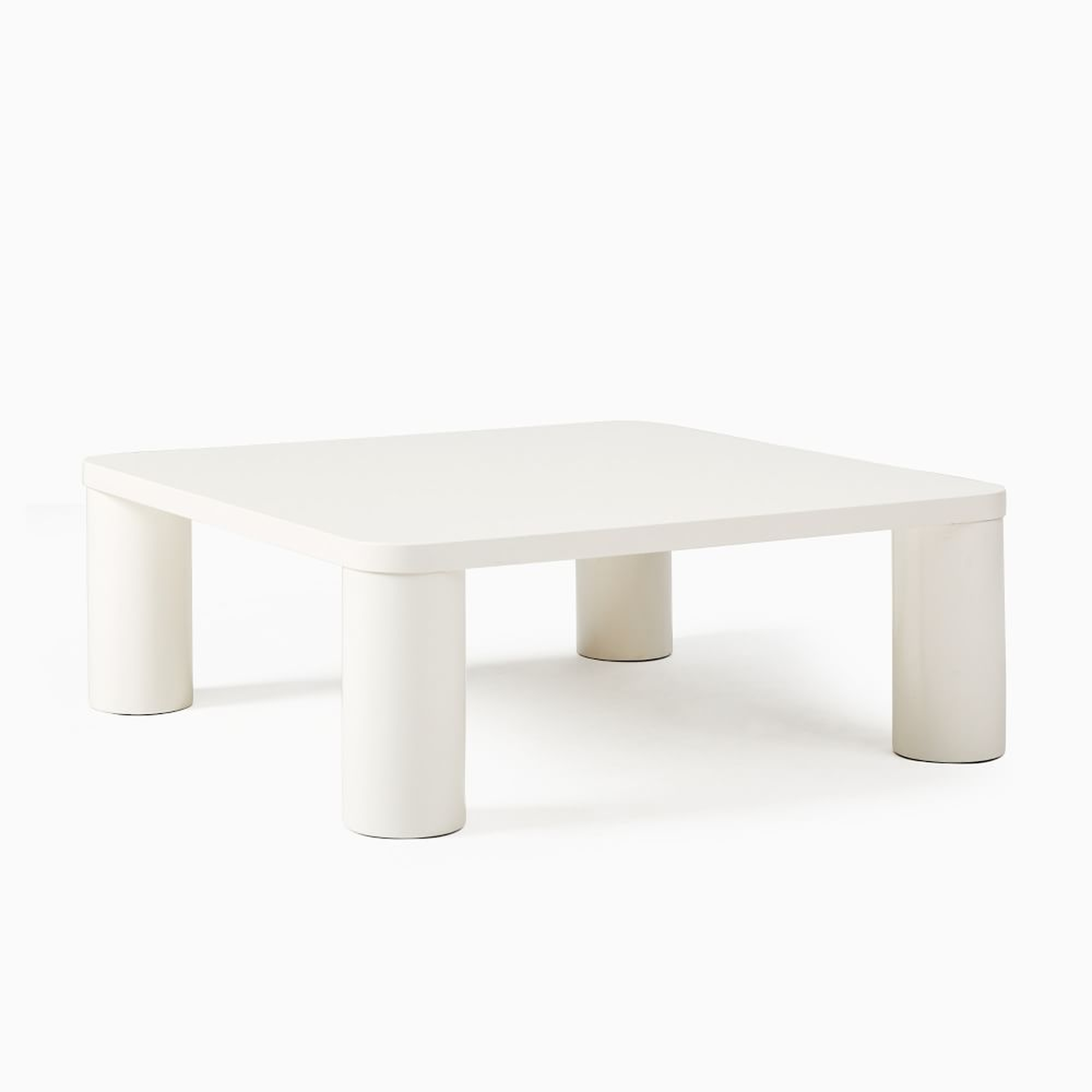 Hazel 36" Sq. Coffee Table, White Lacquer - West Elm