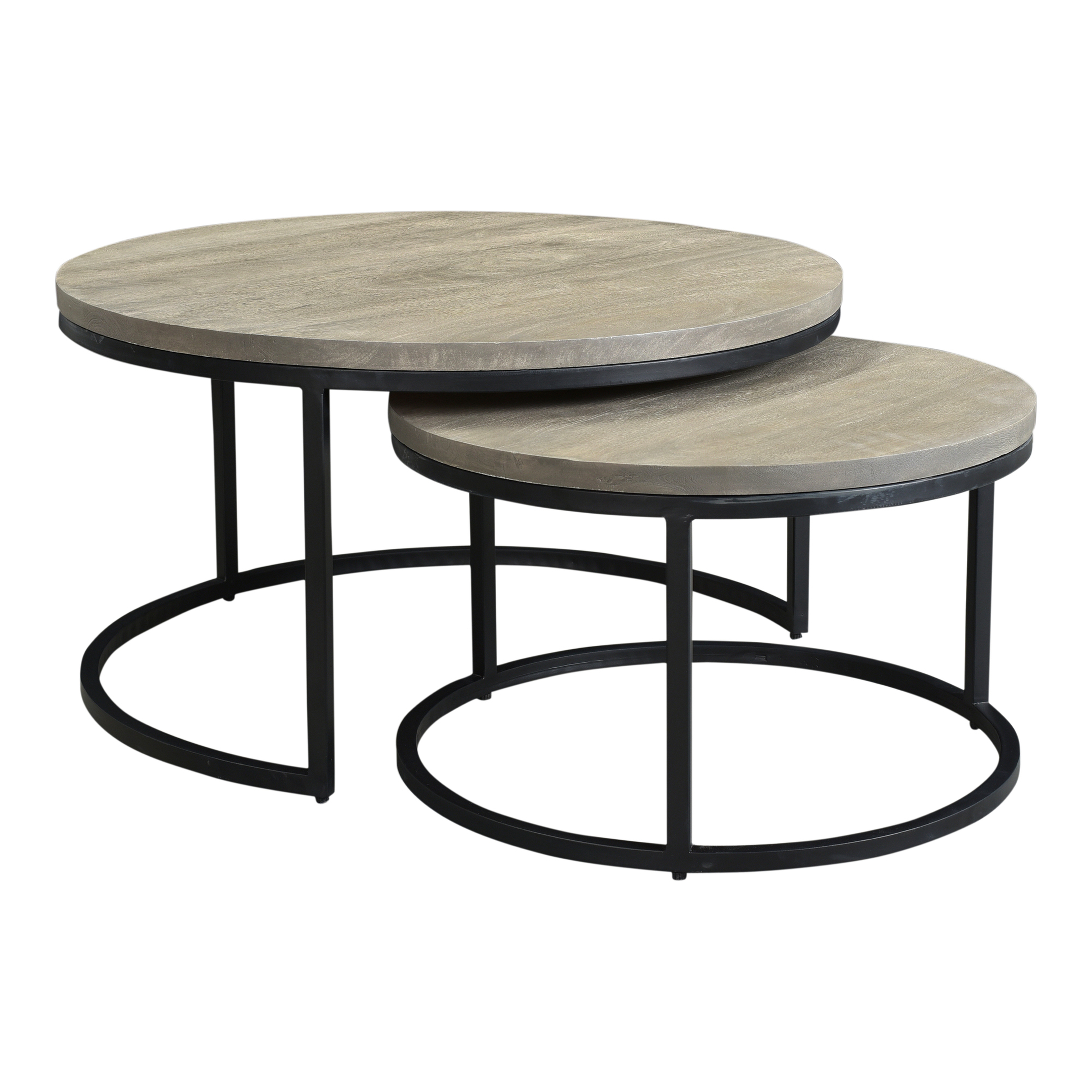 Drey Round Nesting Coffee Tables Grey Set Of Two - Moes Home Collection