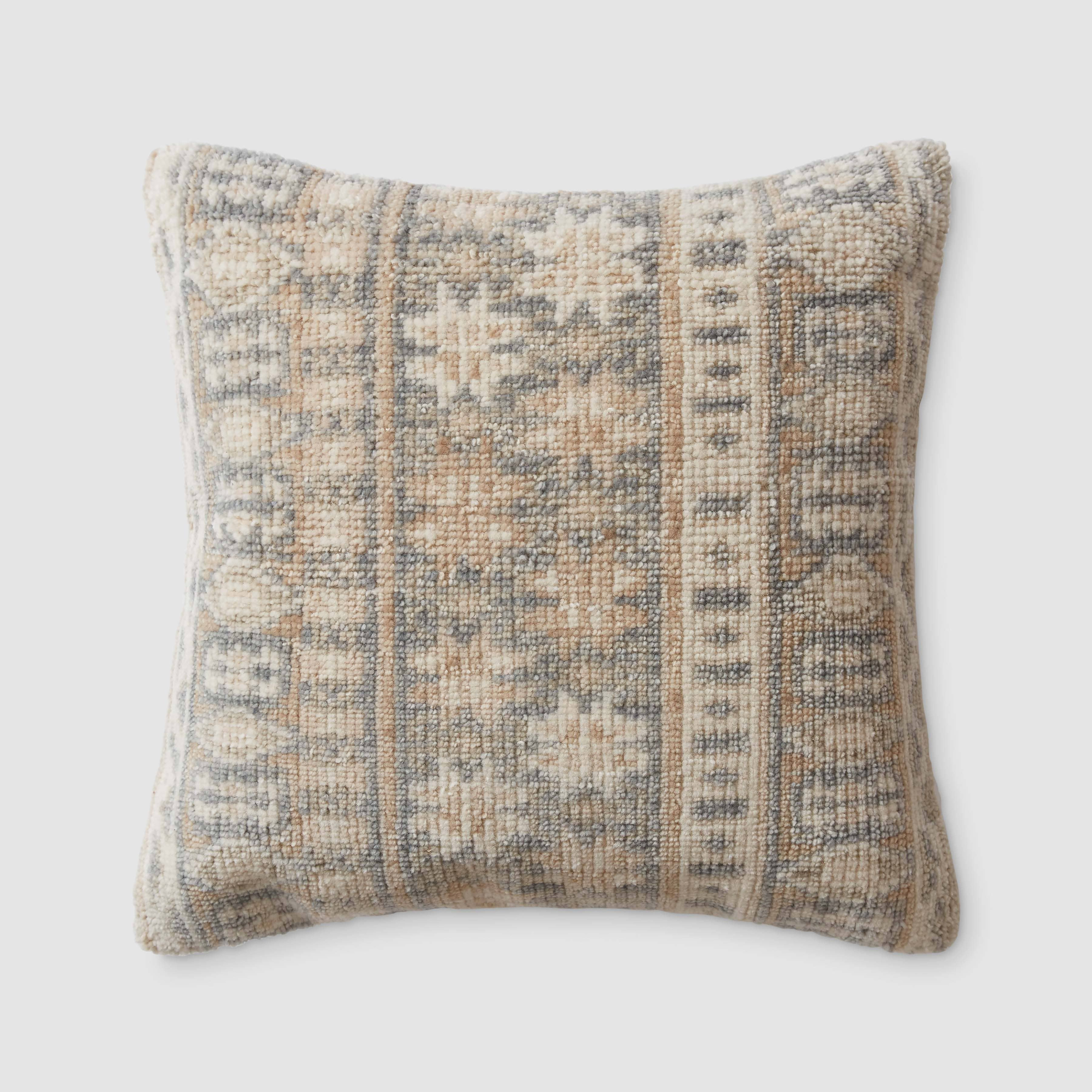 The Citizenry Divya Hand-Knotted Pillow | 20" x 20" | Light Blue - The Citizenry