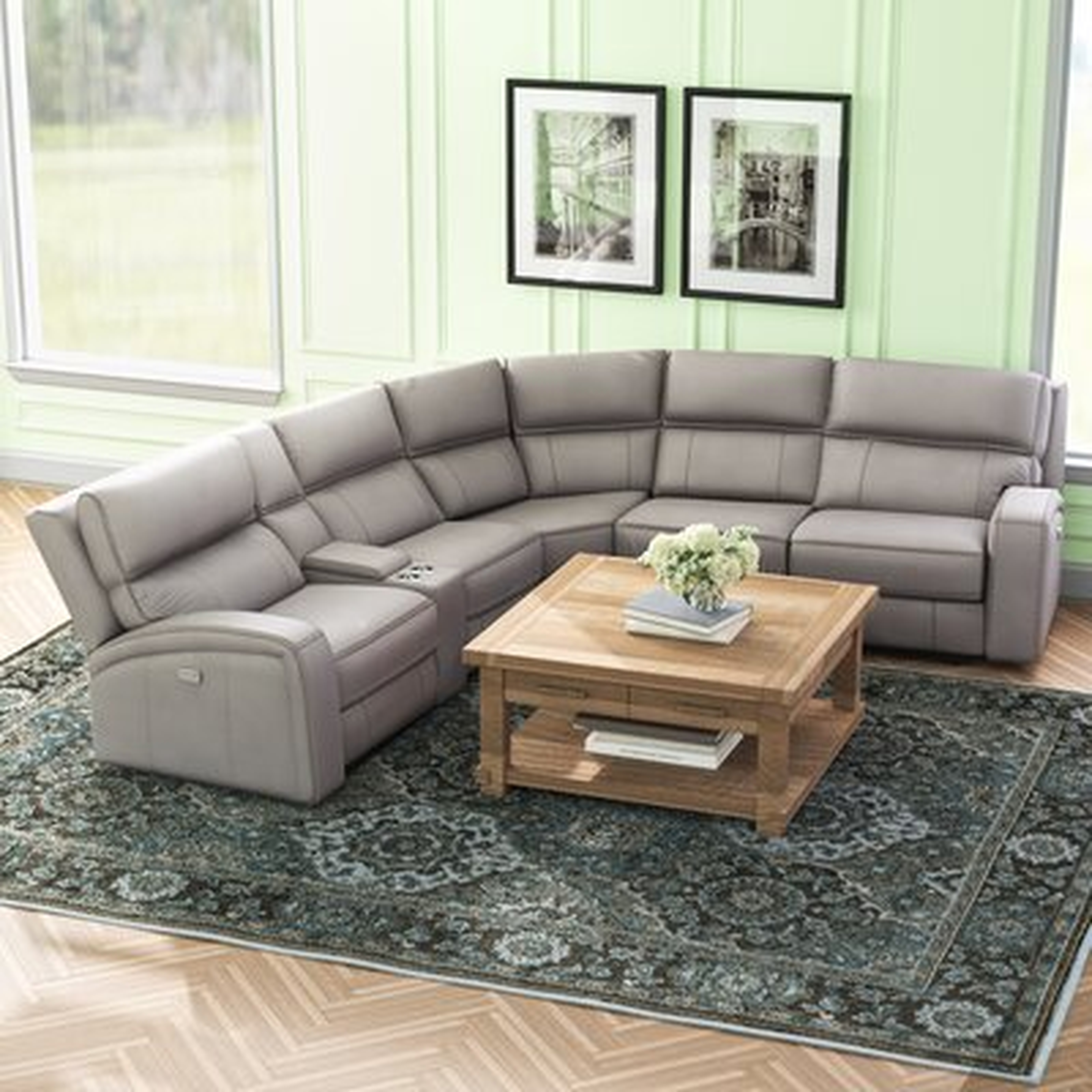 Arty 135" Wide Faux Leather Right Hand Facing Reclining Corner Sectional - Wayfair