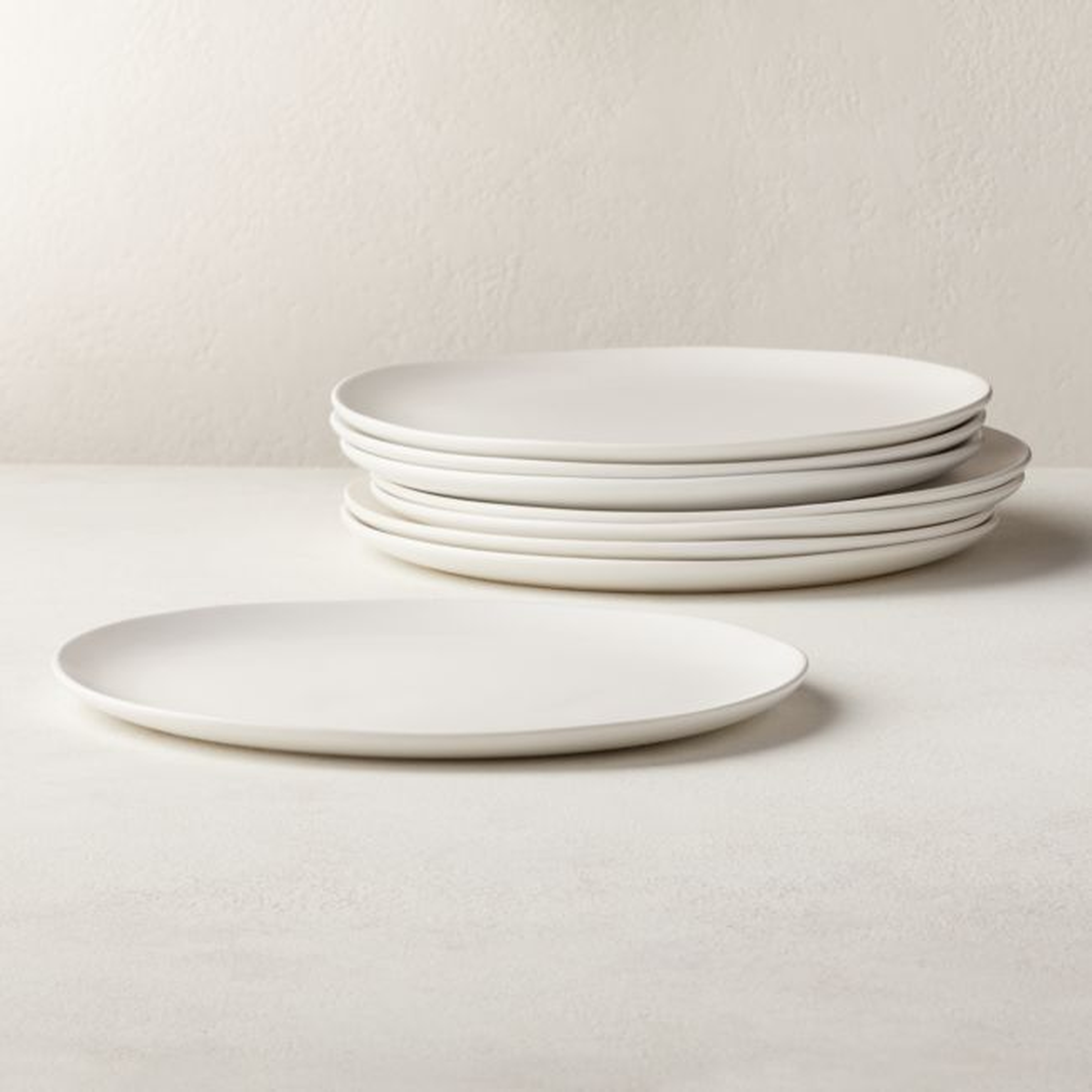 Crisp Matte White Dinner Plate Set of 8 - CB2