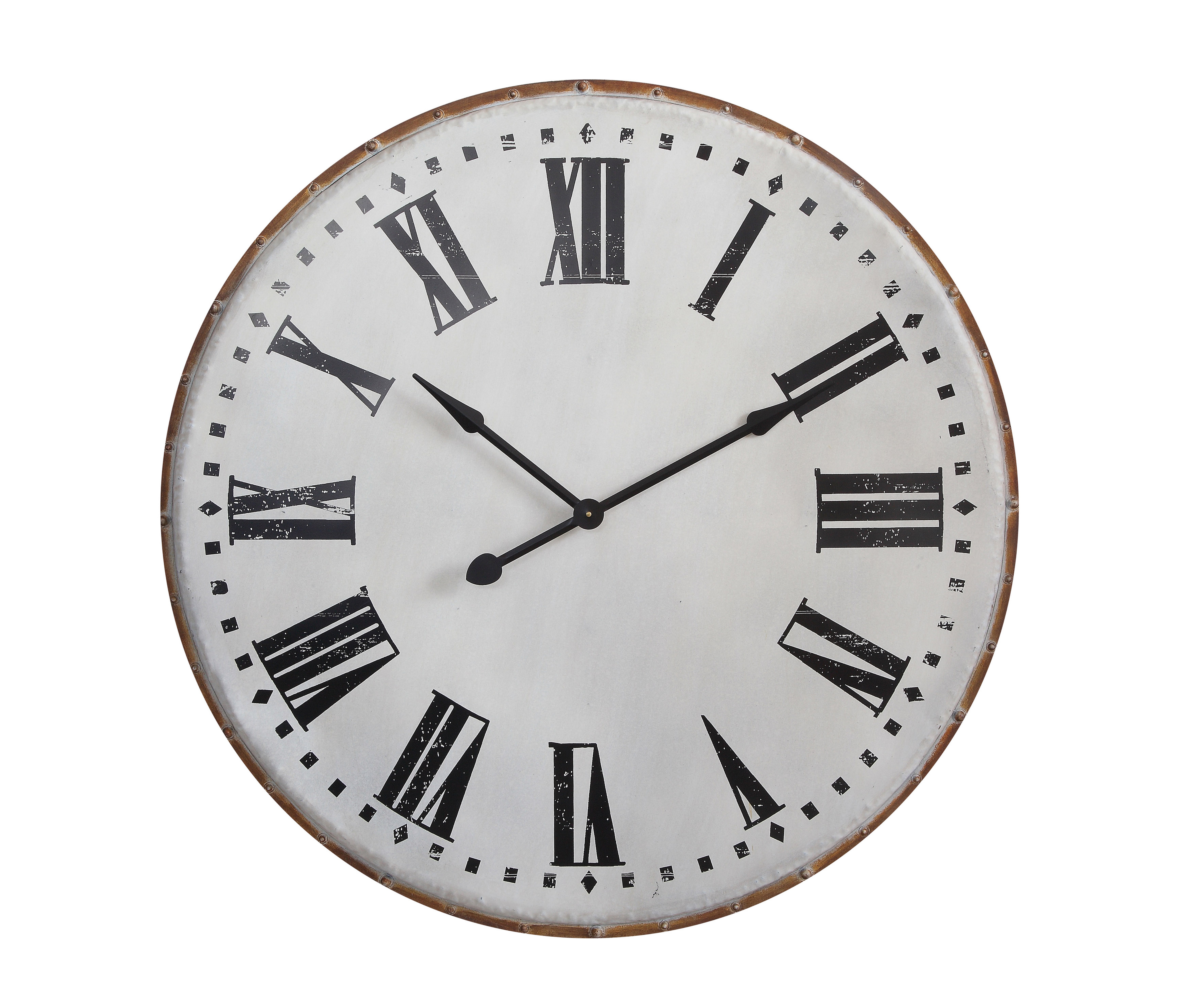 White Classic Round Metal Wall Clock - Nomad Home