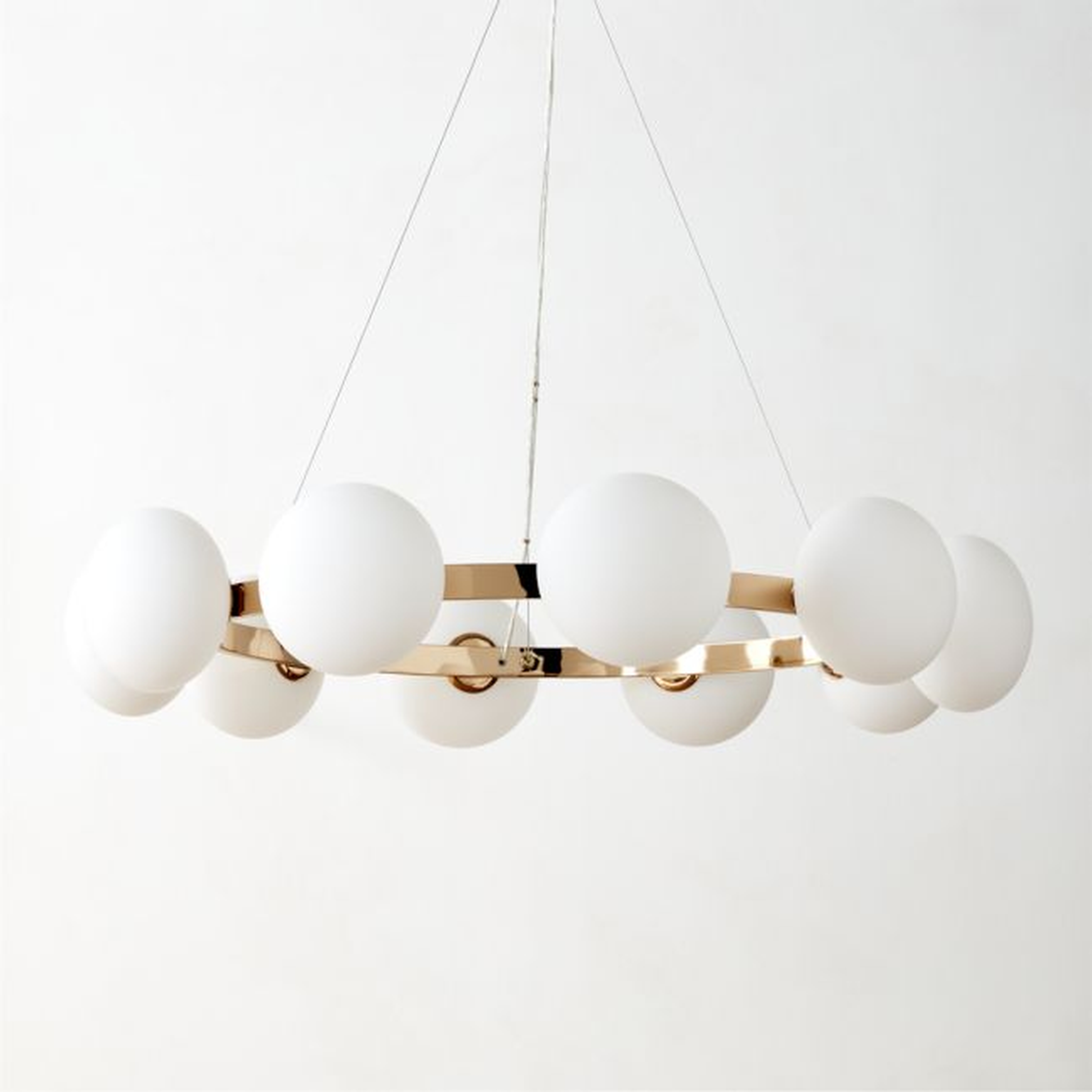 Curie Polished Champagne Chandelier - CB2
