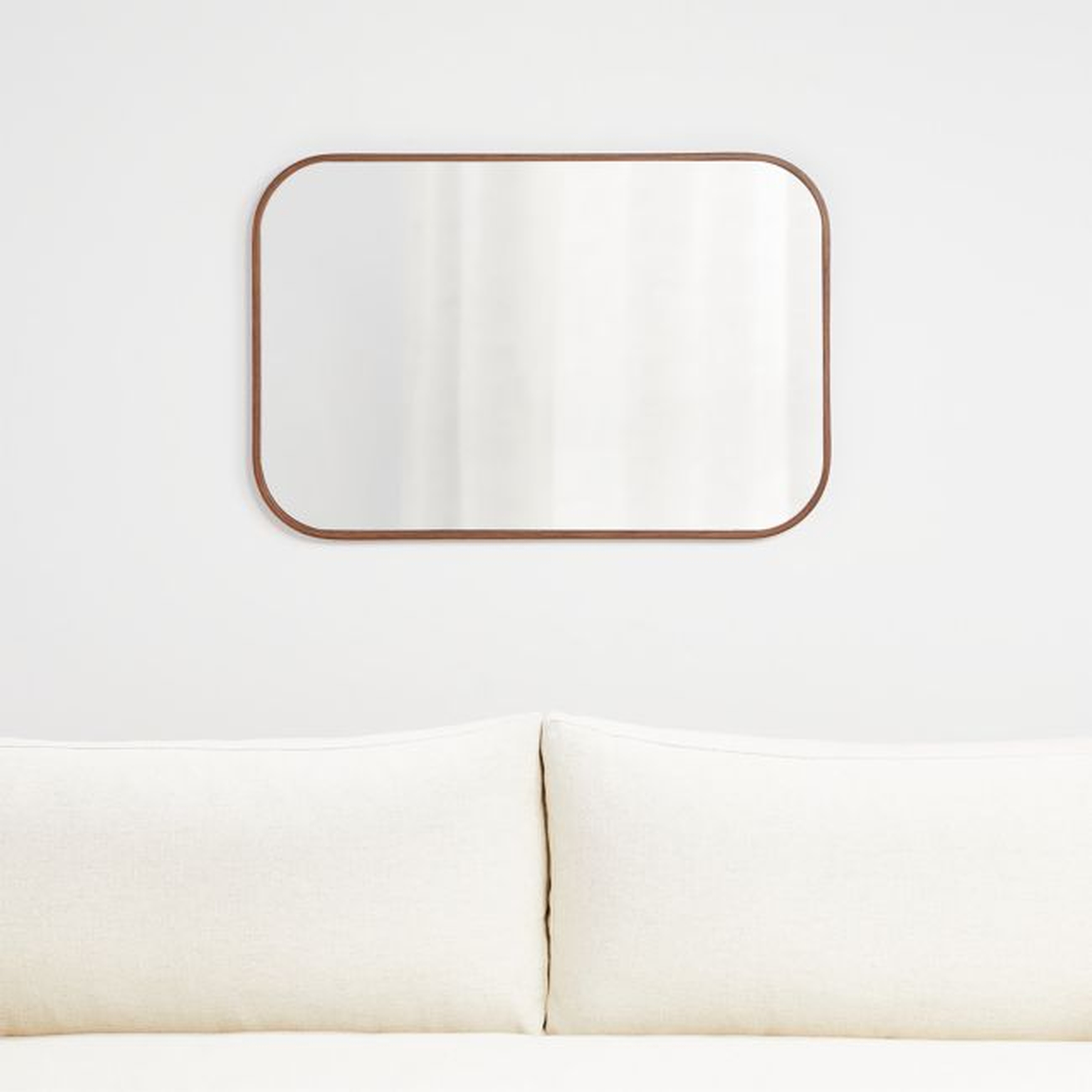 Edge Medium Walnut Rounded Rectangle Mirror 36"x24" - Crate and Barrel