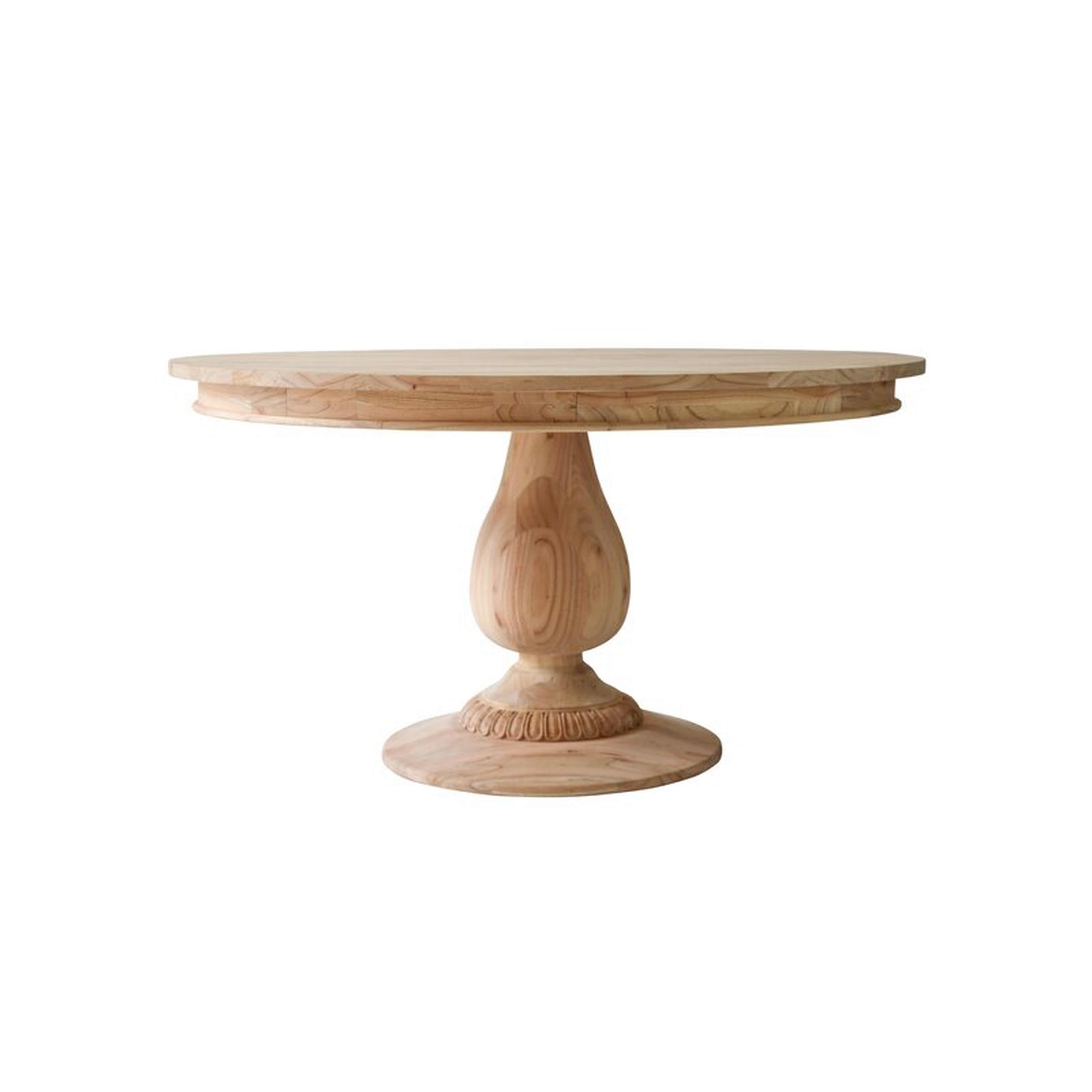 Ave Home Raw Charlotte Pedestal Dining Table Size: 30" H x 55" L x 55" W - Perigold