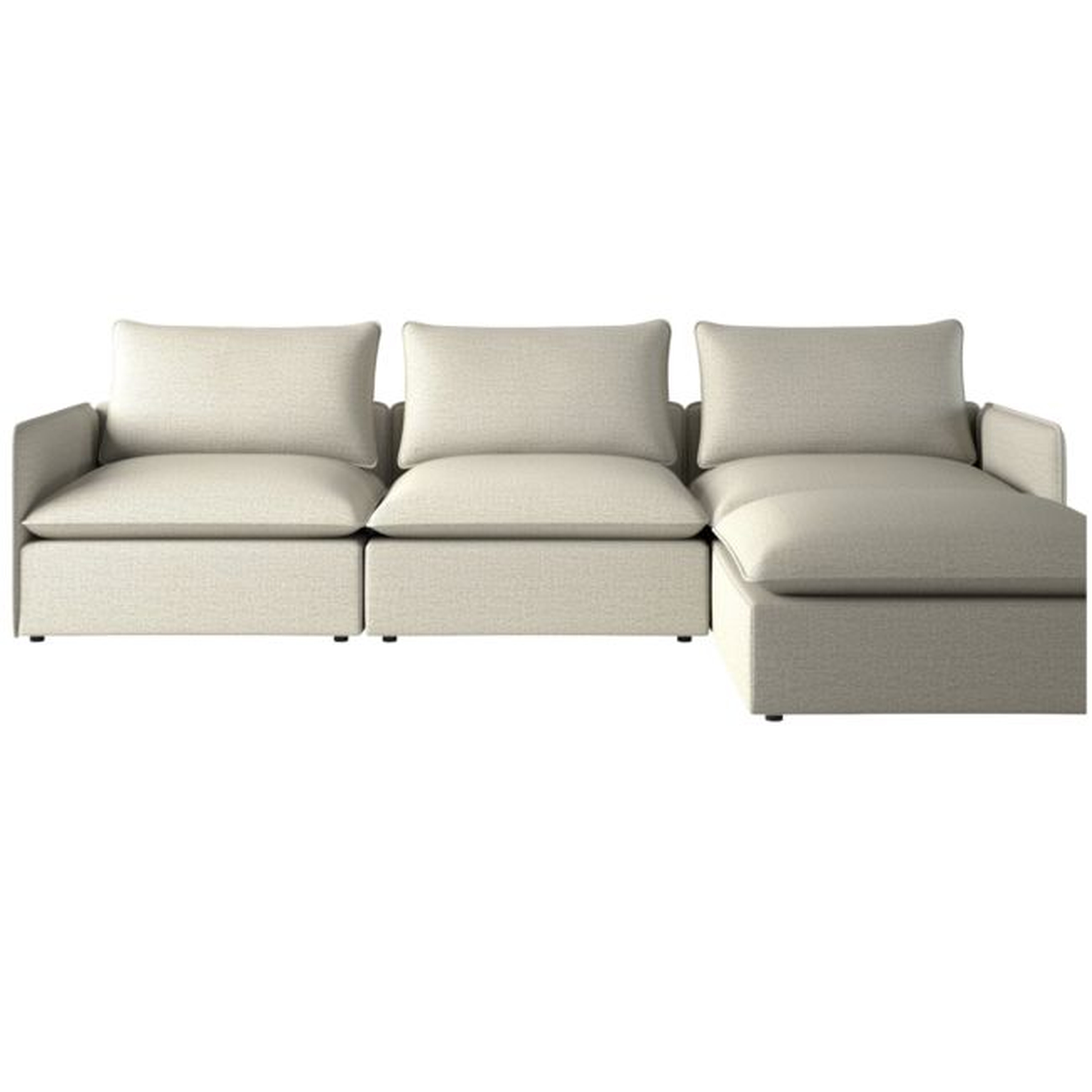 Lumin 4-Piece Sectional Sofa Deauville Stone 125"W - CB2