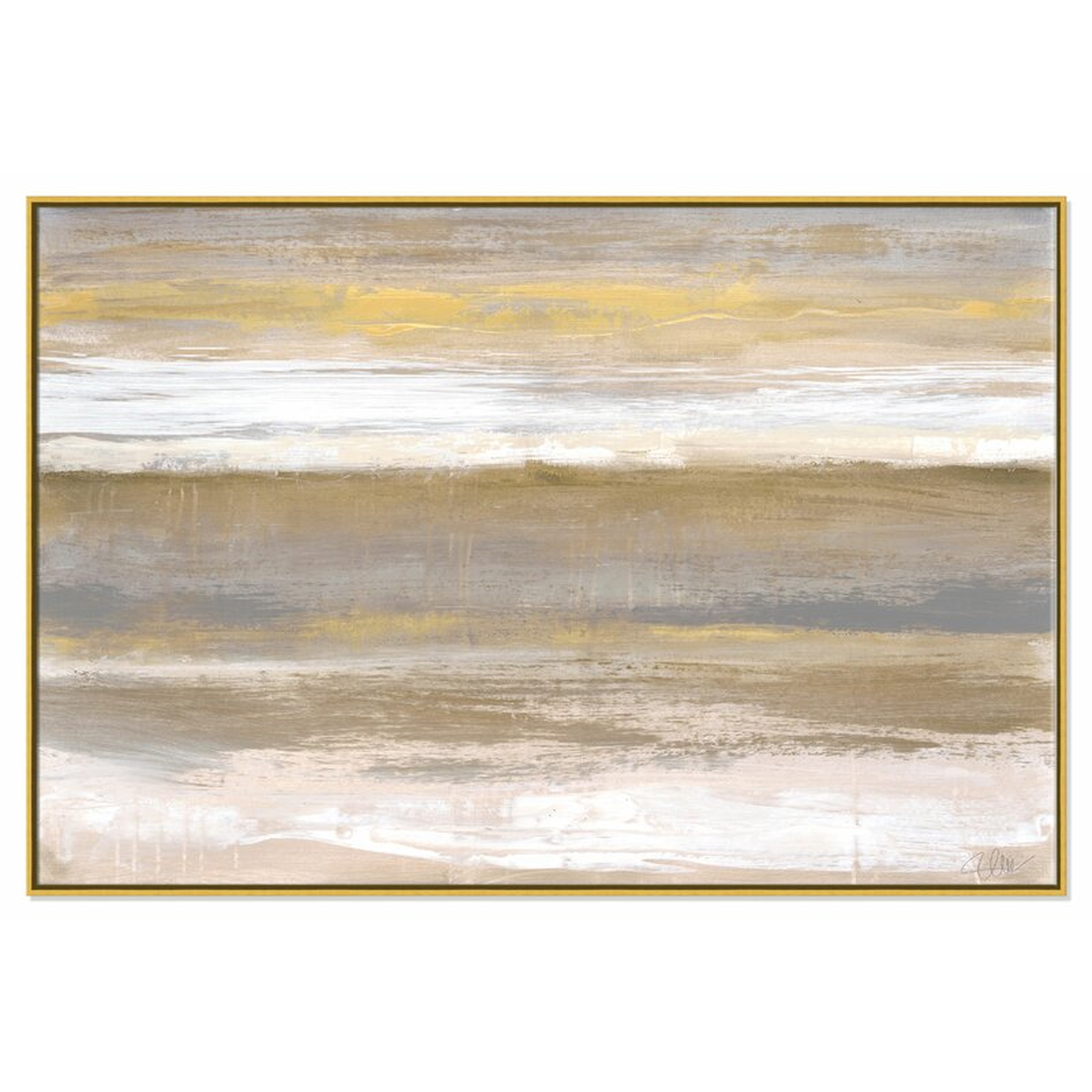 Shimmering Landscape - Floater Frame Painting on Canvas - Perigold