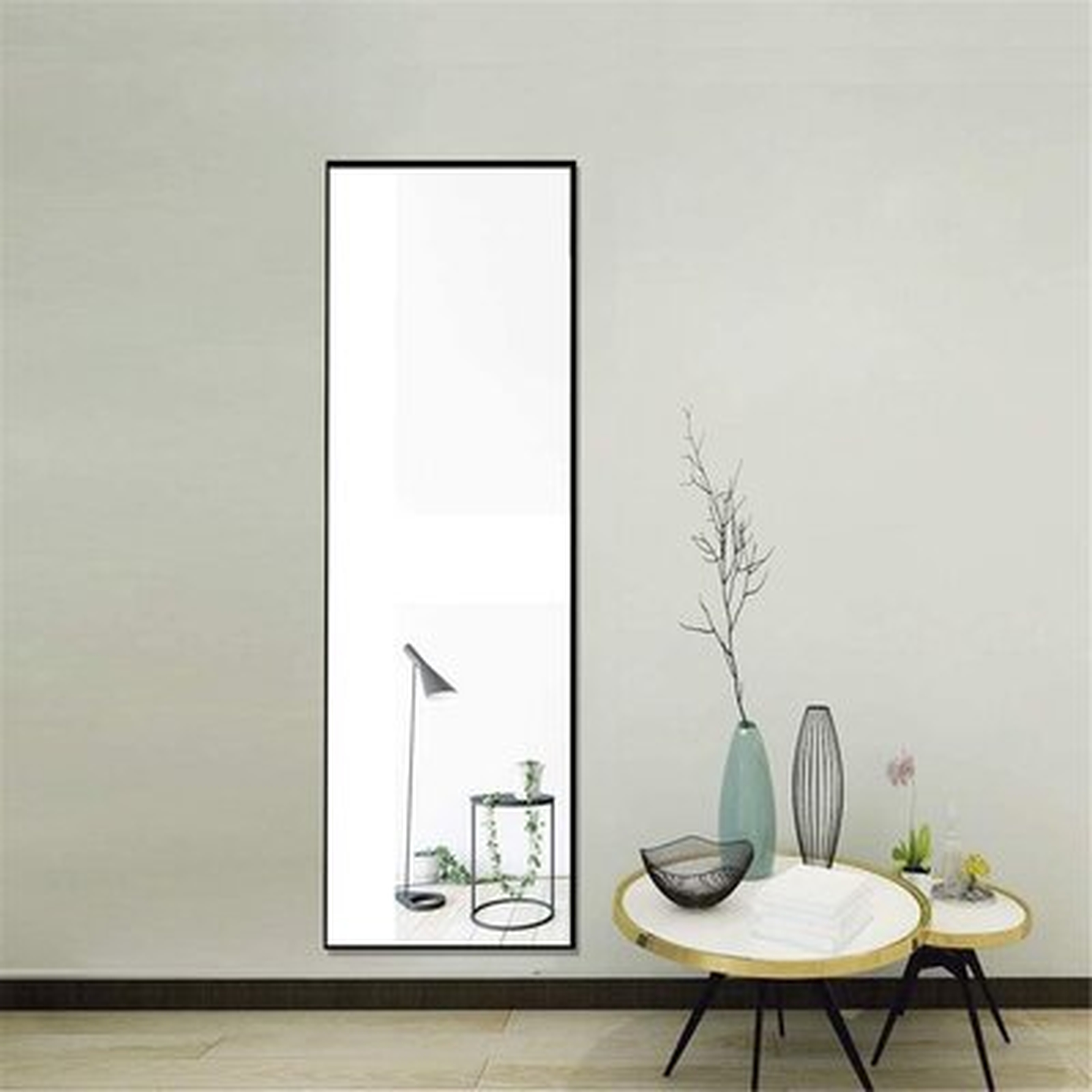 Miro 1500 400-G Full Length Mirror Floor Mirror Hanging Standing Or Leaning, Bedroom Mirror Wall-Mounted Mirror With Gold Aluminum Alloy Frame, 59" X 15.7" - Wayfair
