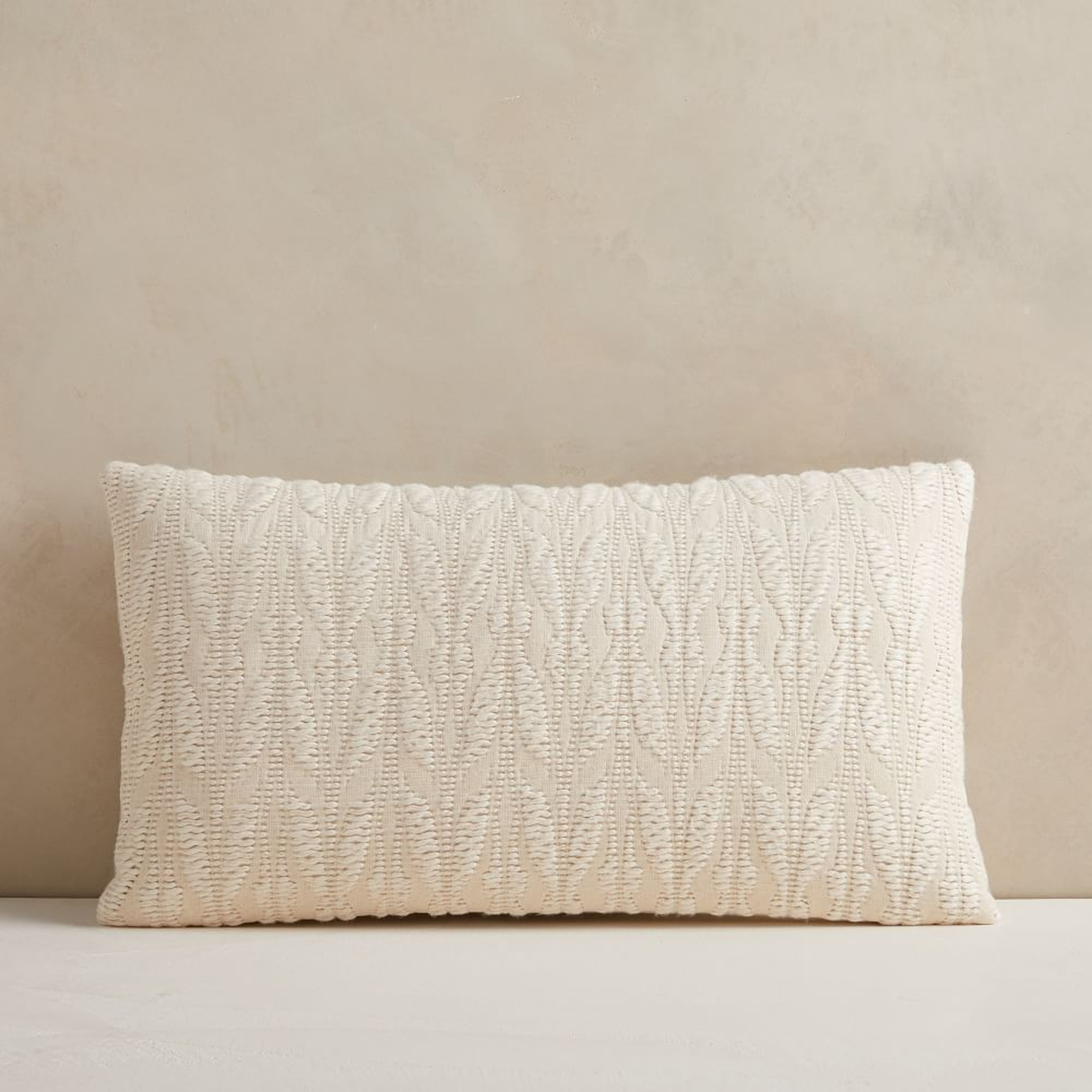 Mariposa Pillow Cover, 12"x21", White, Set of 2 - West Elm