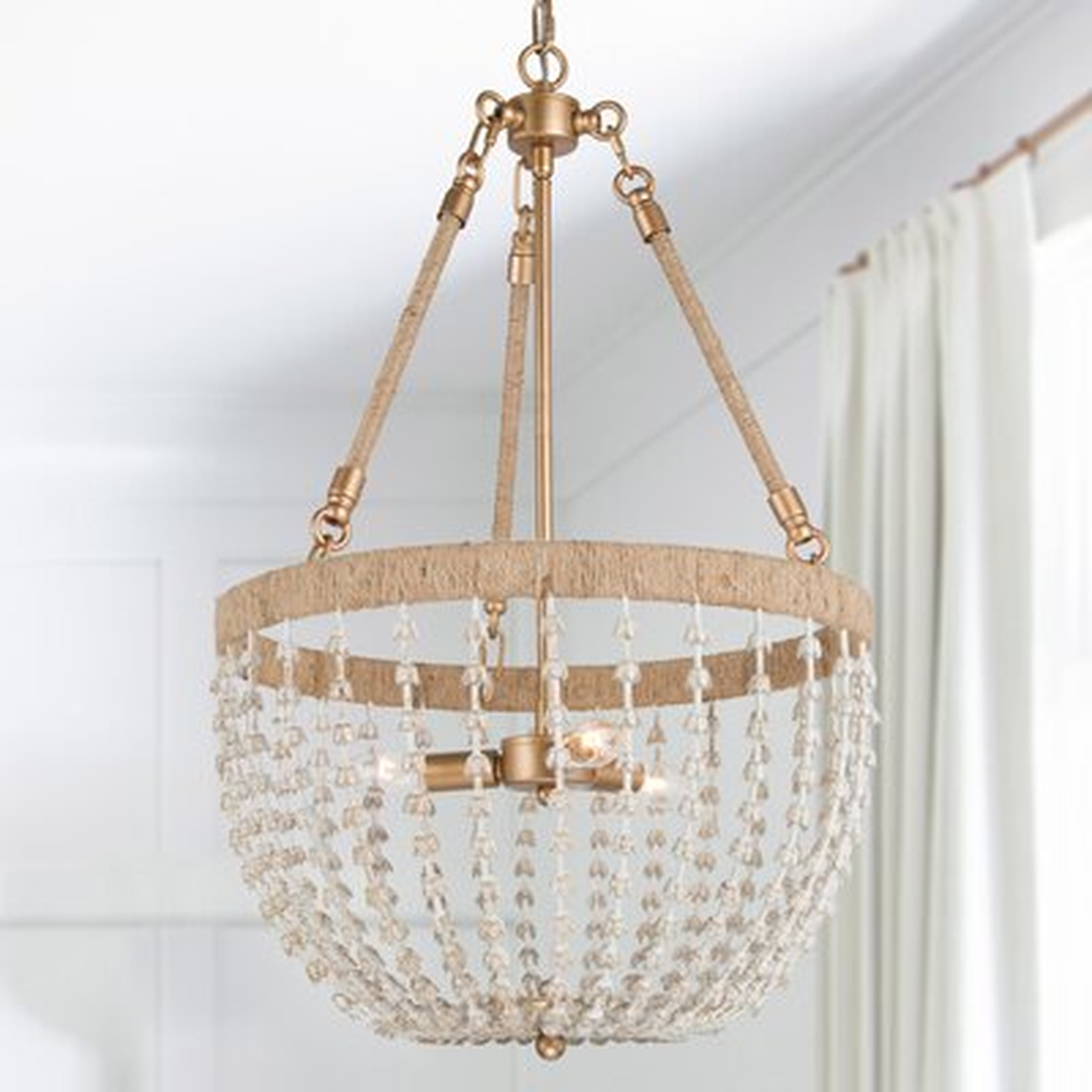 3-Light Unique Empire Coastal Farmhouse Chandelier With Nature Rope  Accents - Wayfair