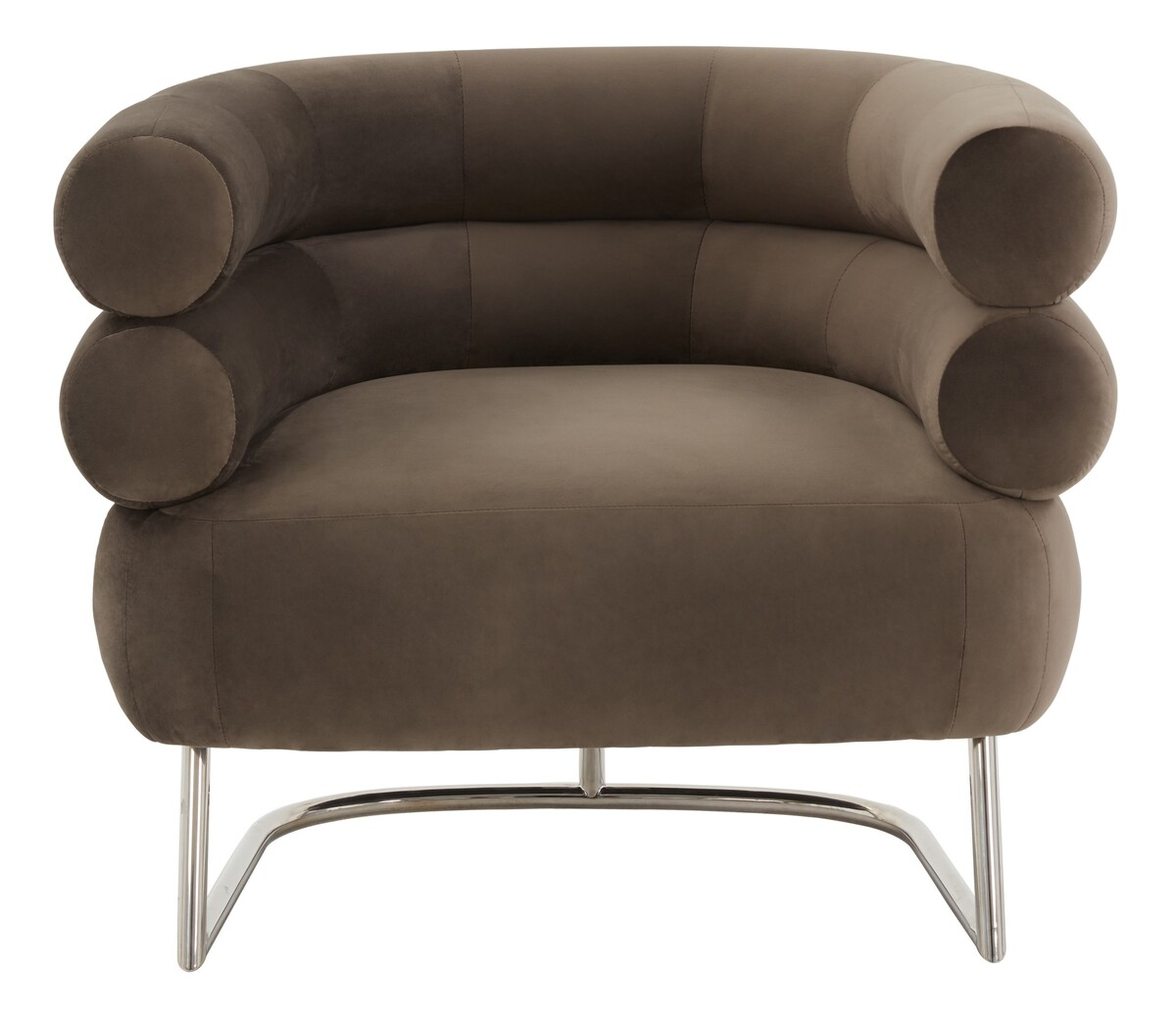 Jacobson Modern Accent Chair - Dark Brown/Silver - Safavieh Couture