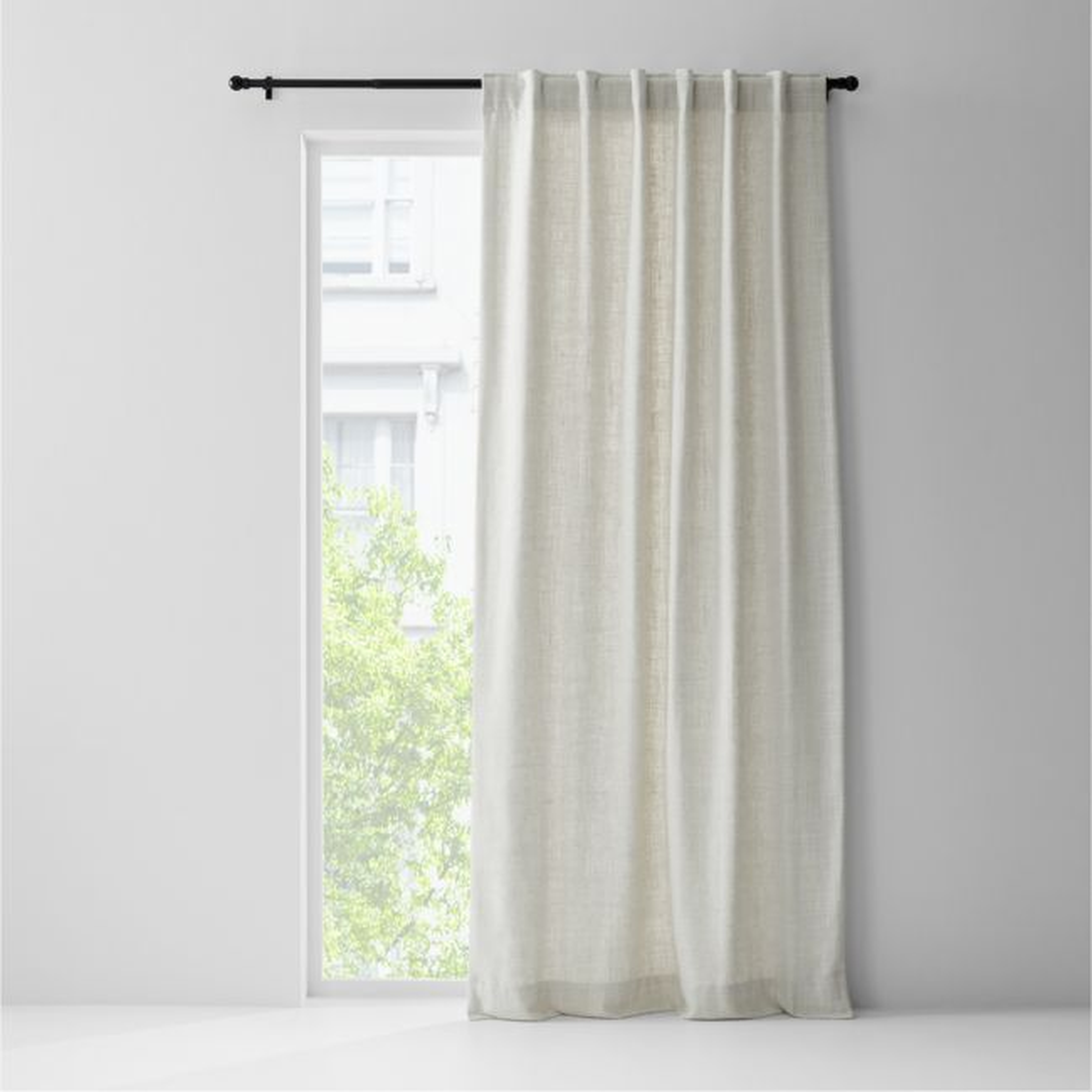 Ashbery Ivory Window Curtain Panel 52"x108" - Crate and Barrel