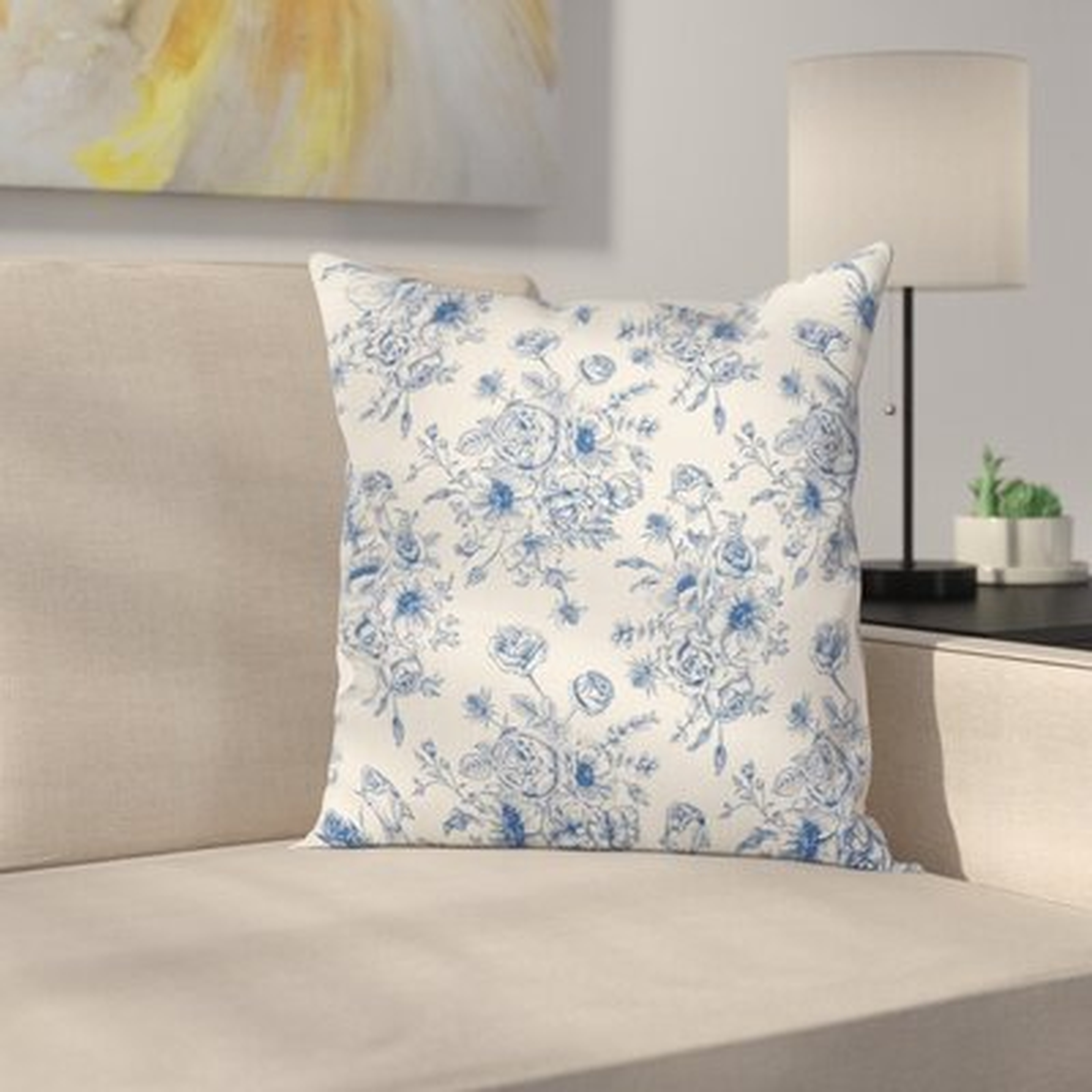 Anemone Victorian Floral Square Cushion Pillow Cover - Wayfair