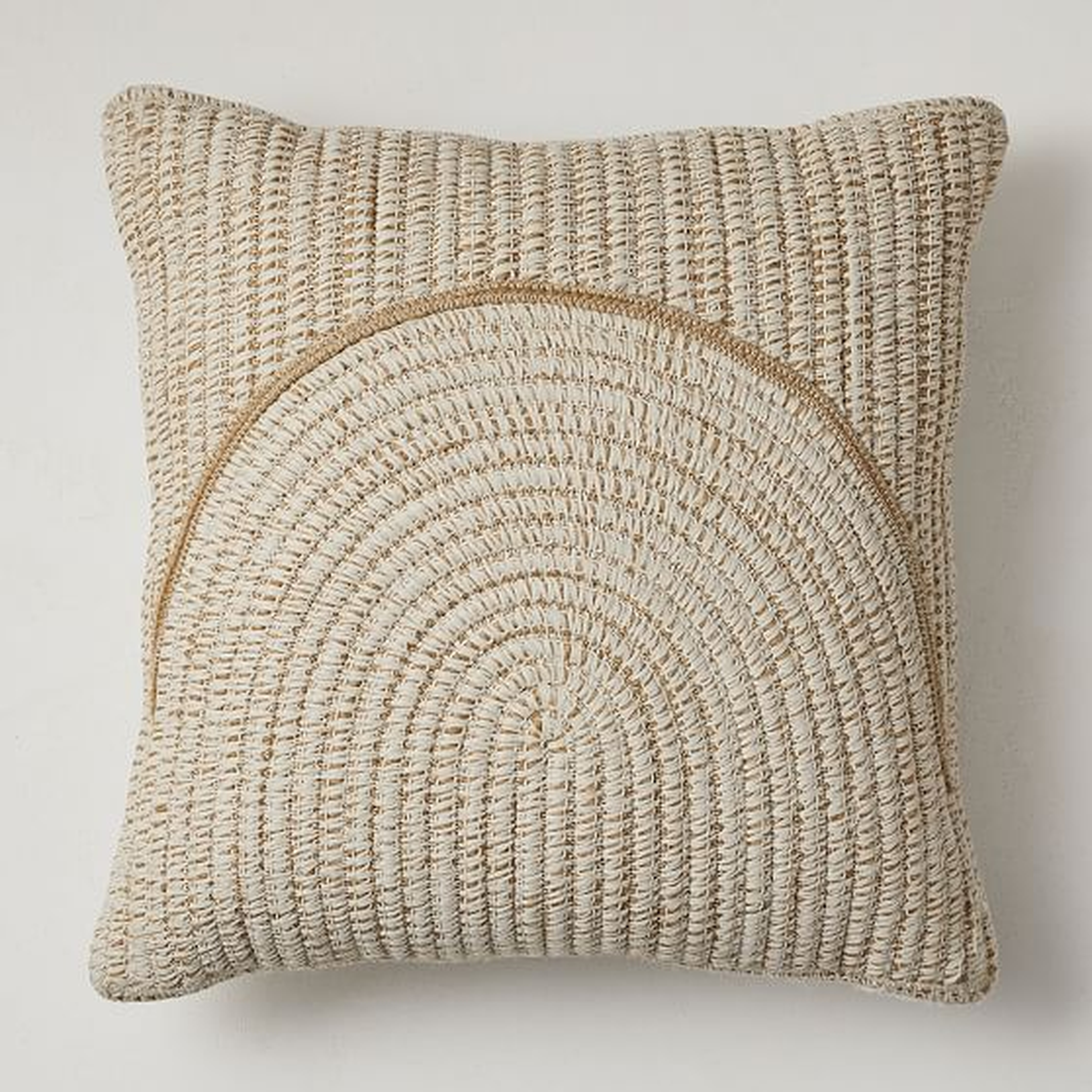 Outdoor Woven Arches Pillow, 20"x20", Natural, Individual - West Elm