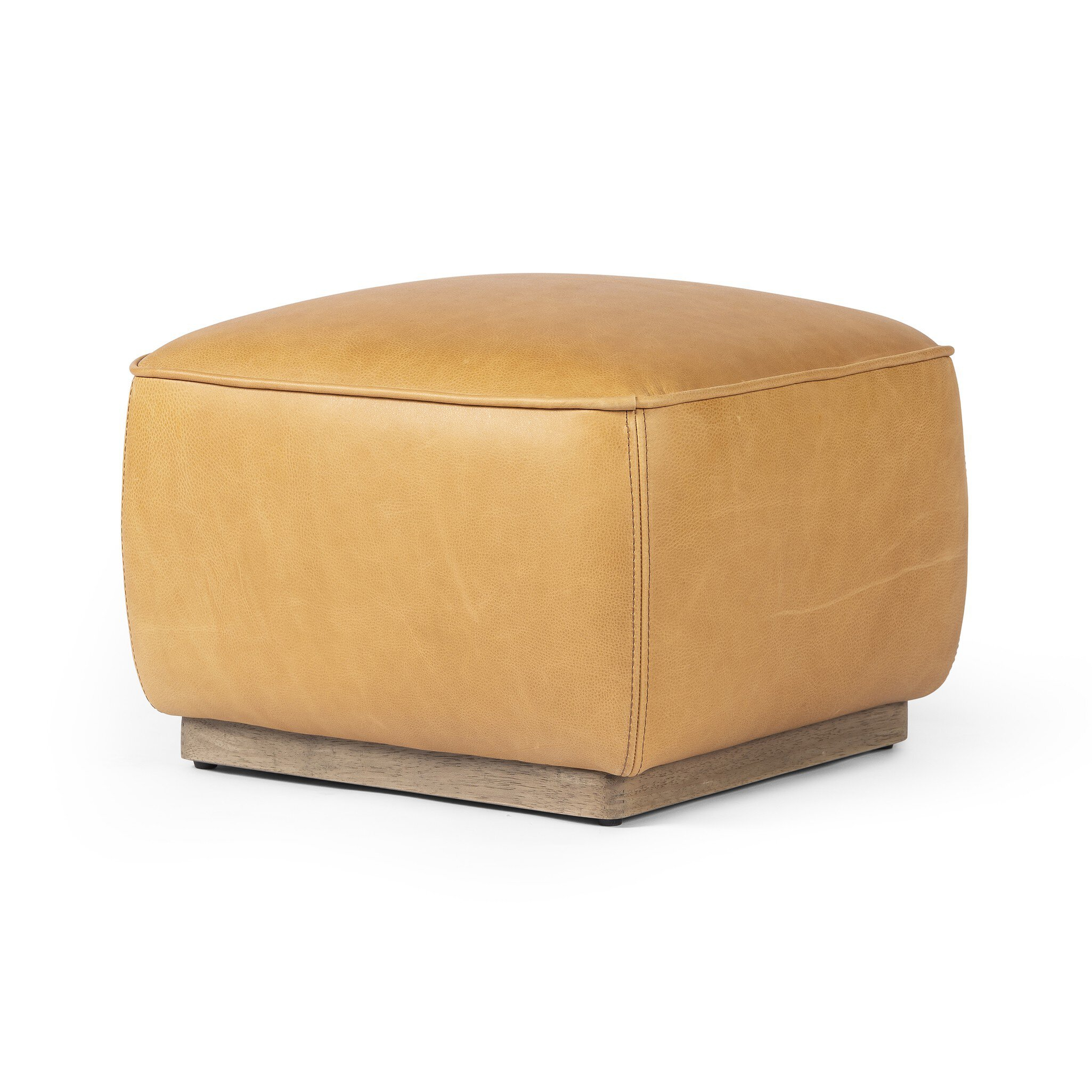Sinclair Square Ottoman - Palermo Butterscotch - Four Hands