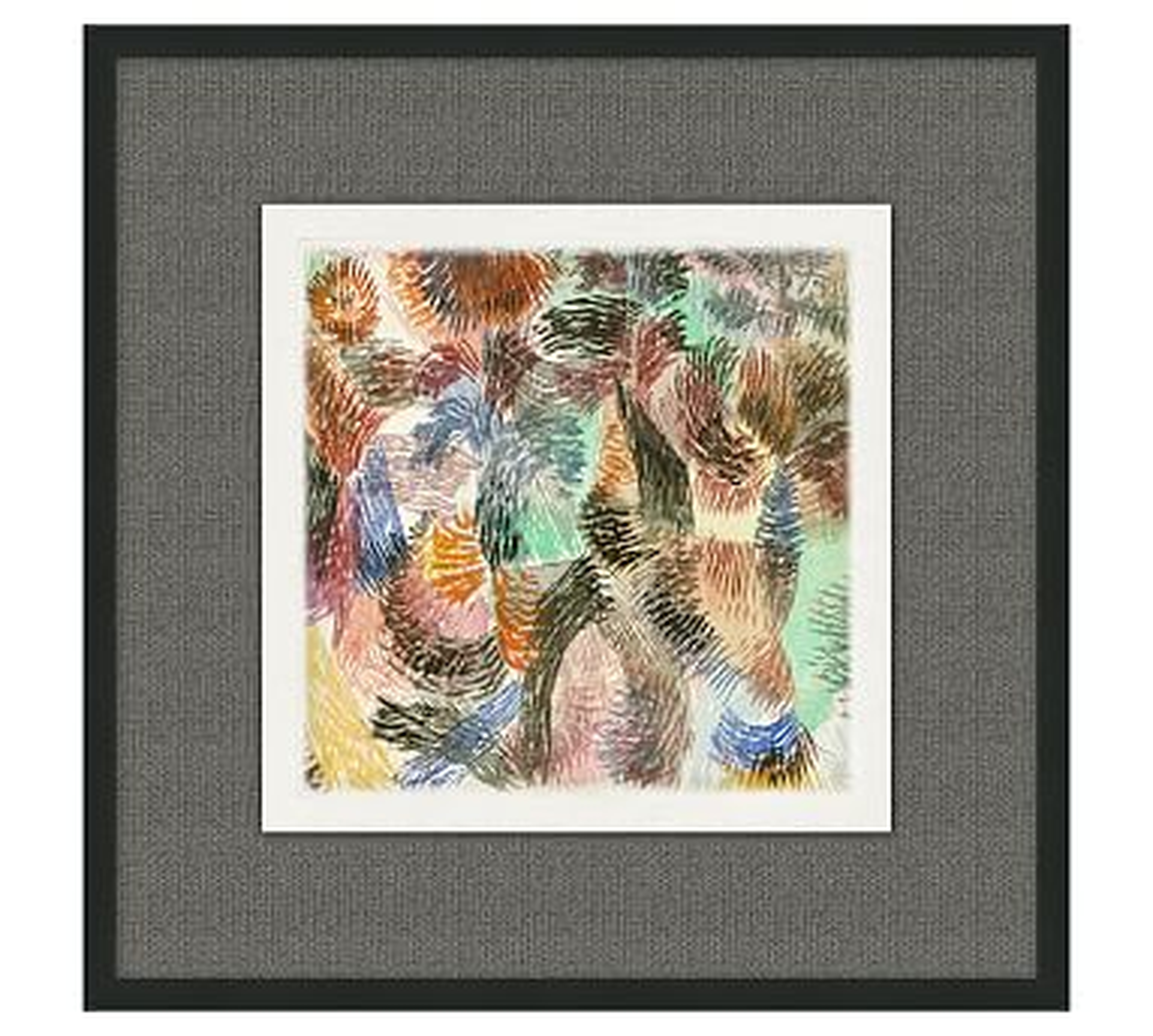 Colored Crosshatch Framed Print, 22" x 22" - Pottery Barn