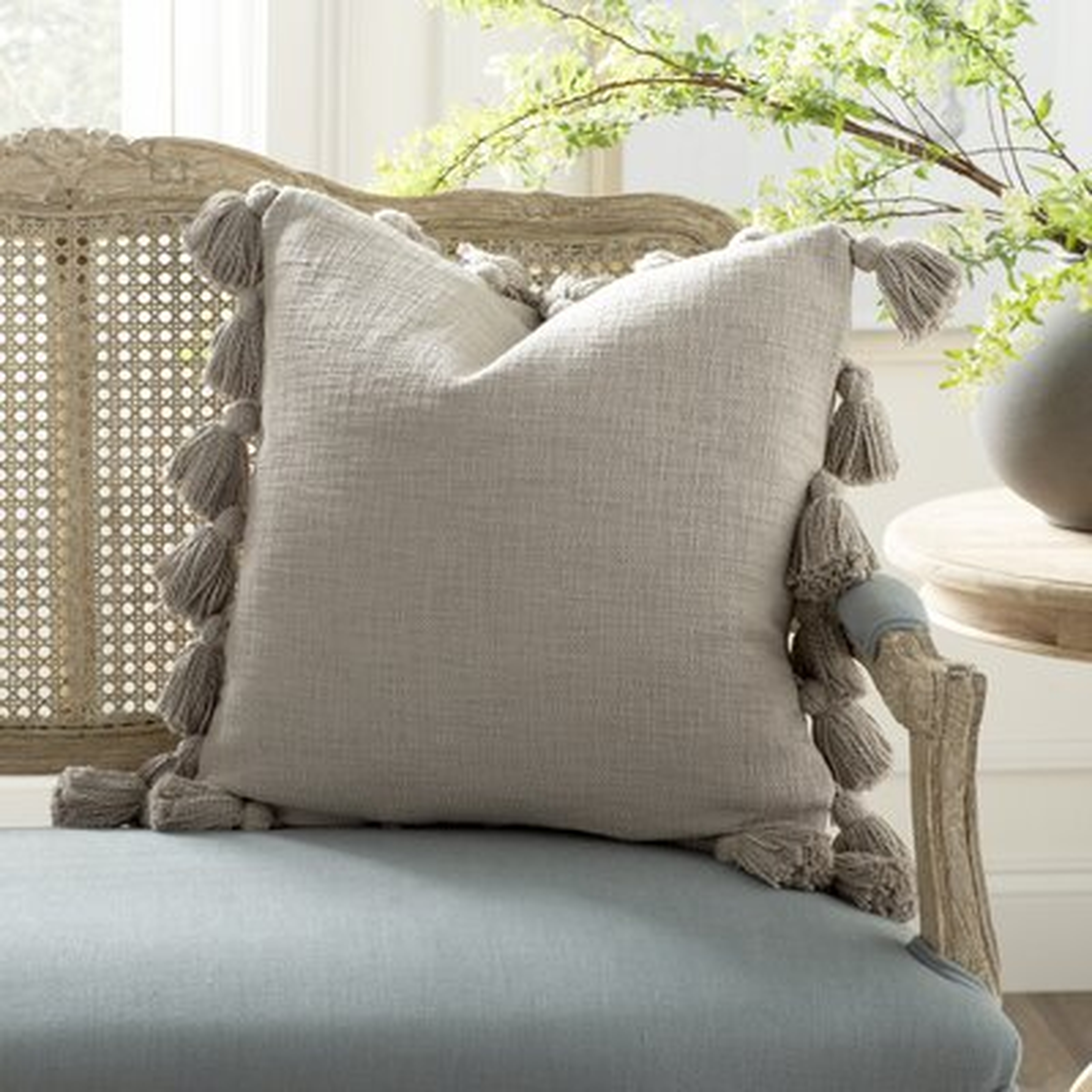 Interlude Luxurious Square Cotton Pillow Cover and Insert - Wayfair