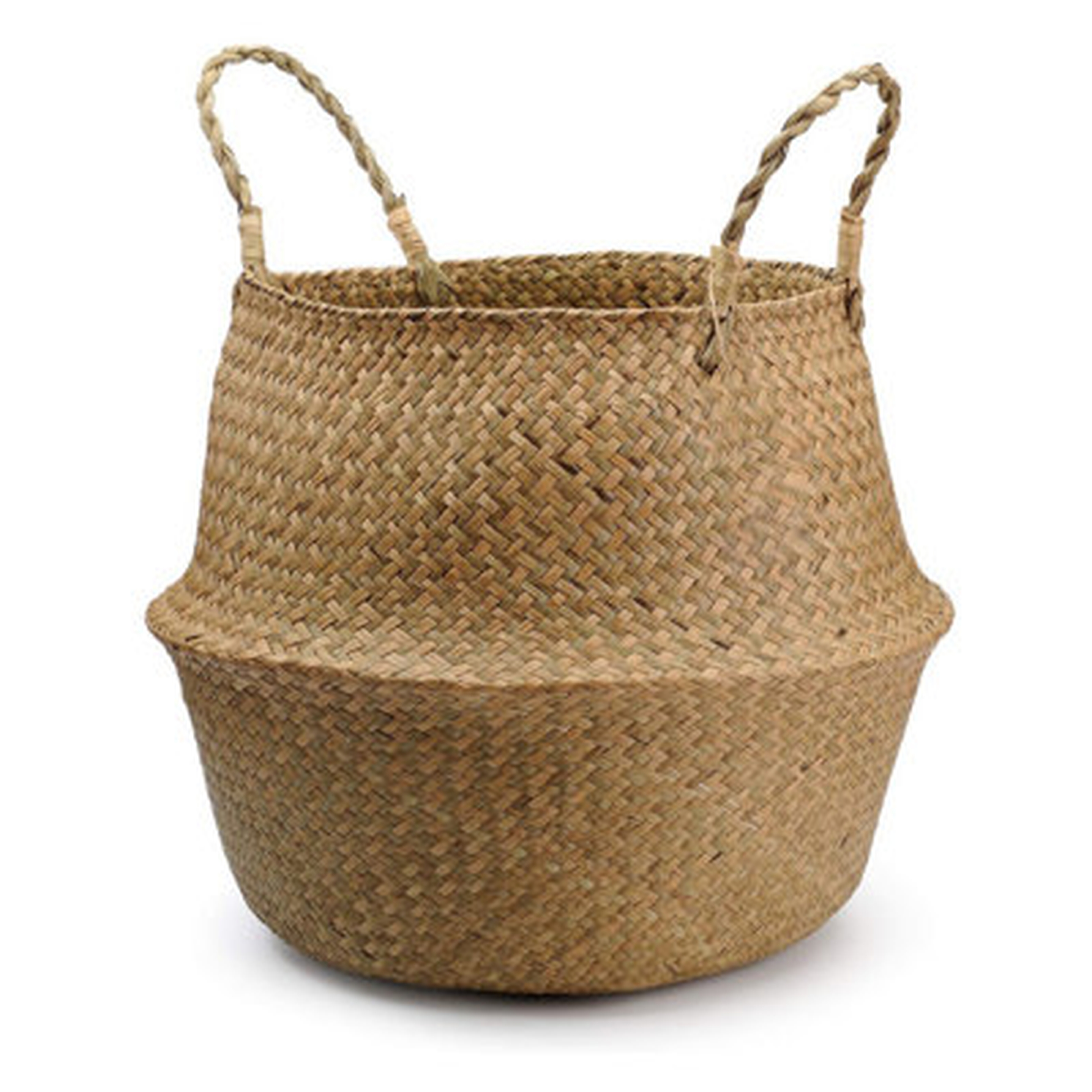 Seagrass Plant Basket With Handles, Woven Storage Basket 12D 1 PCS - Wayfair
