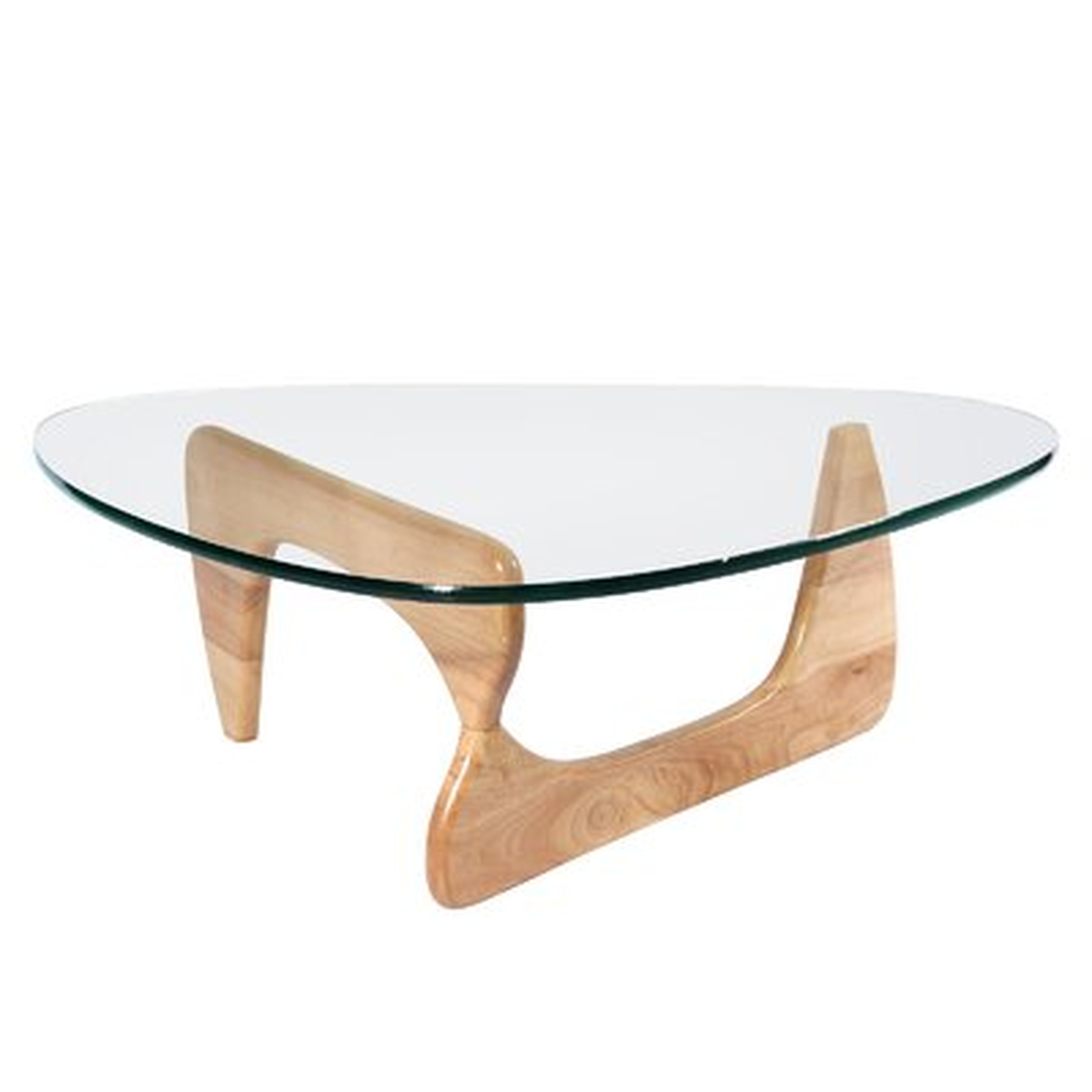 Isamu Noguchi Coffee Table Replica Glass Top Ashwood Base Black(100% Solid Wood) - Wayfair