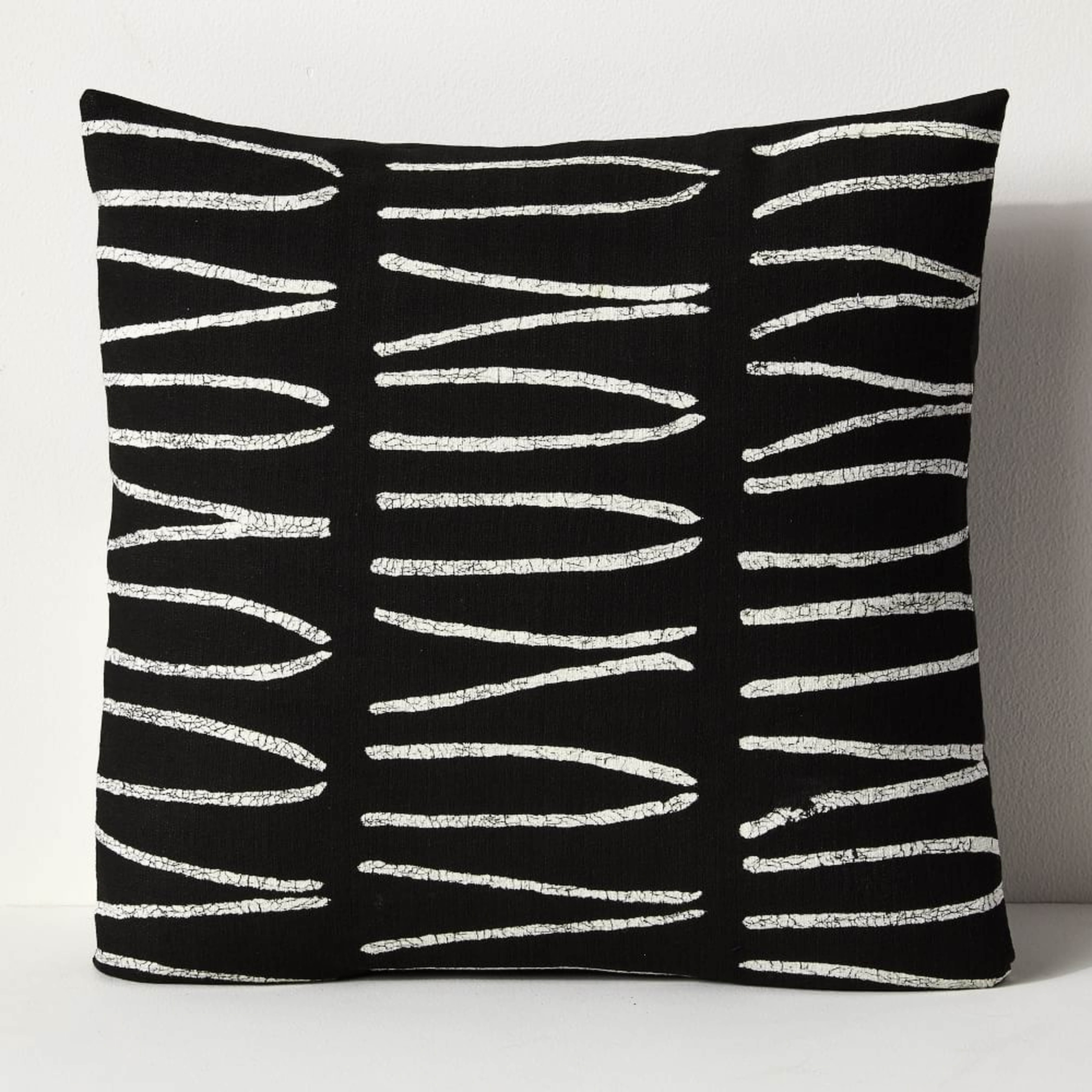 Sadza Batik Pillows, Lines, Black + White - West Elm