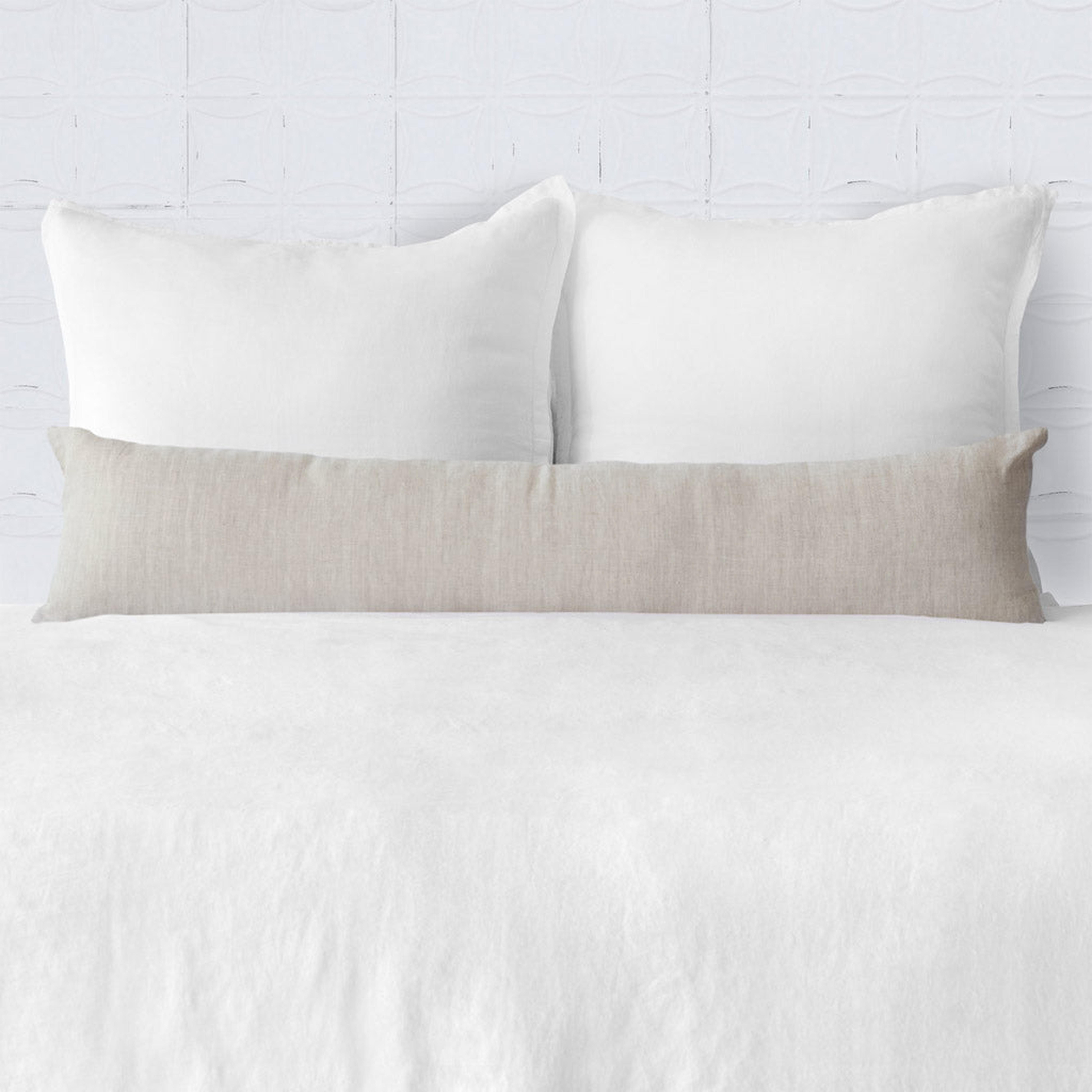 The Citizenry Prisha Linen Lumbar Pillow | 12" x 48" | Flax - The Citizenry