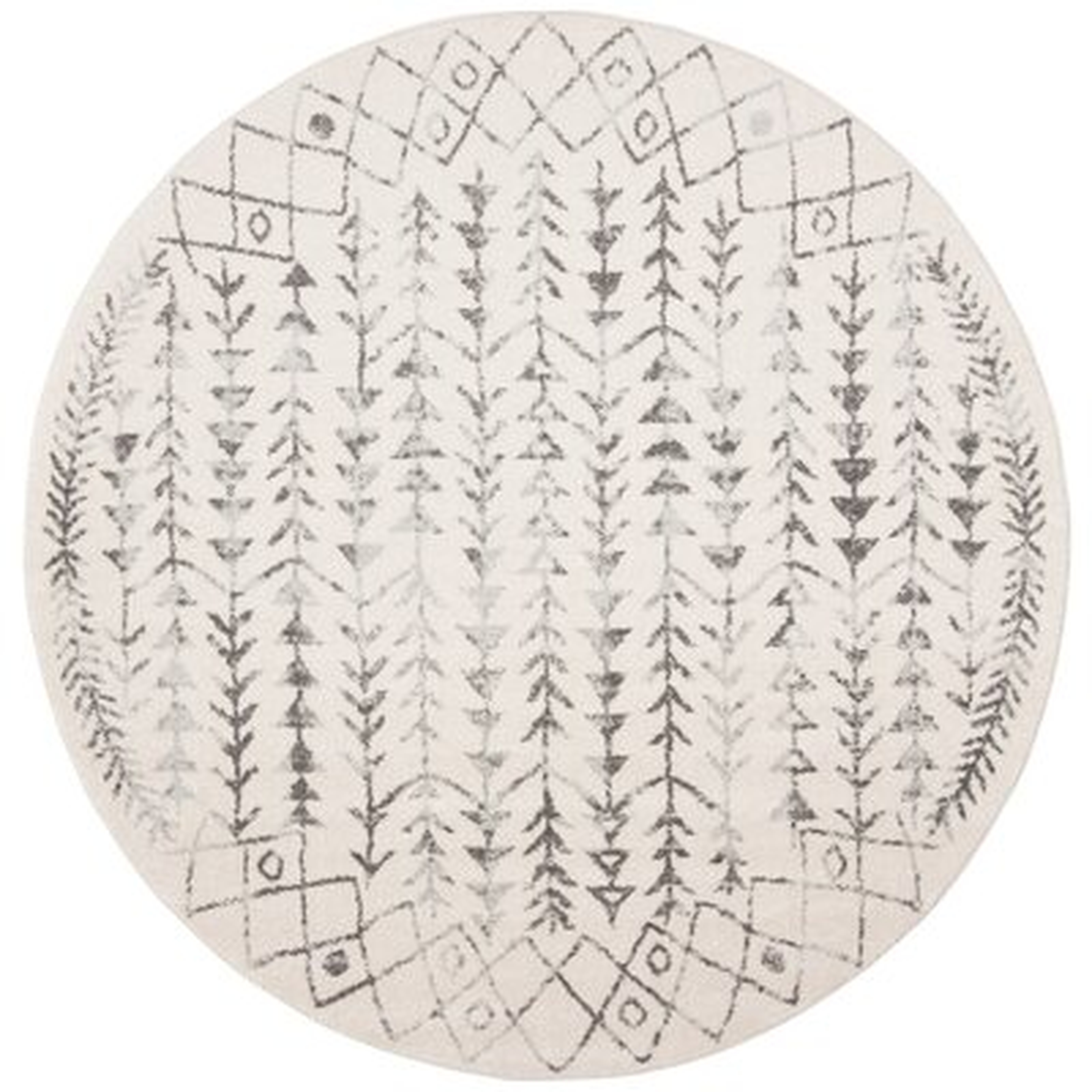 Renninger Southerwestern Ivory/Gray Area Rug Round 6'7" - Wayfair
