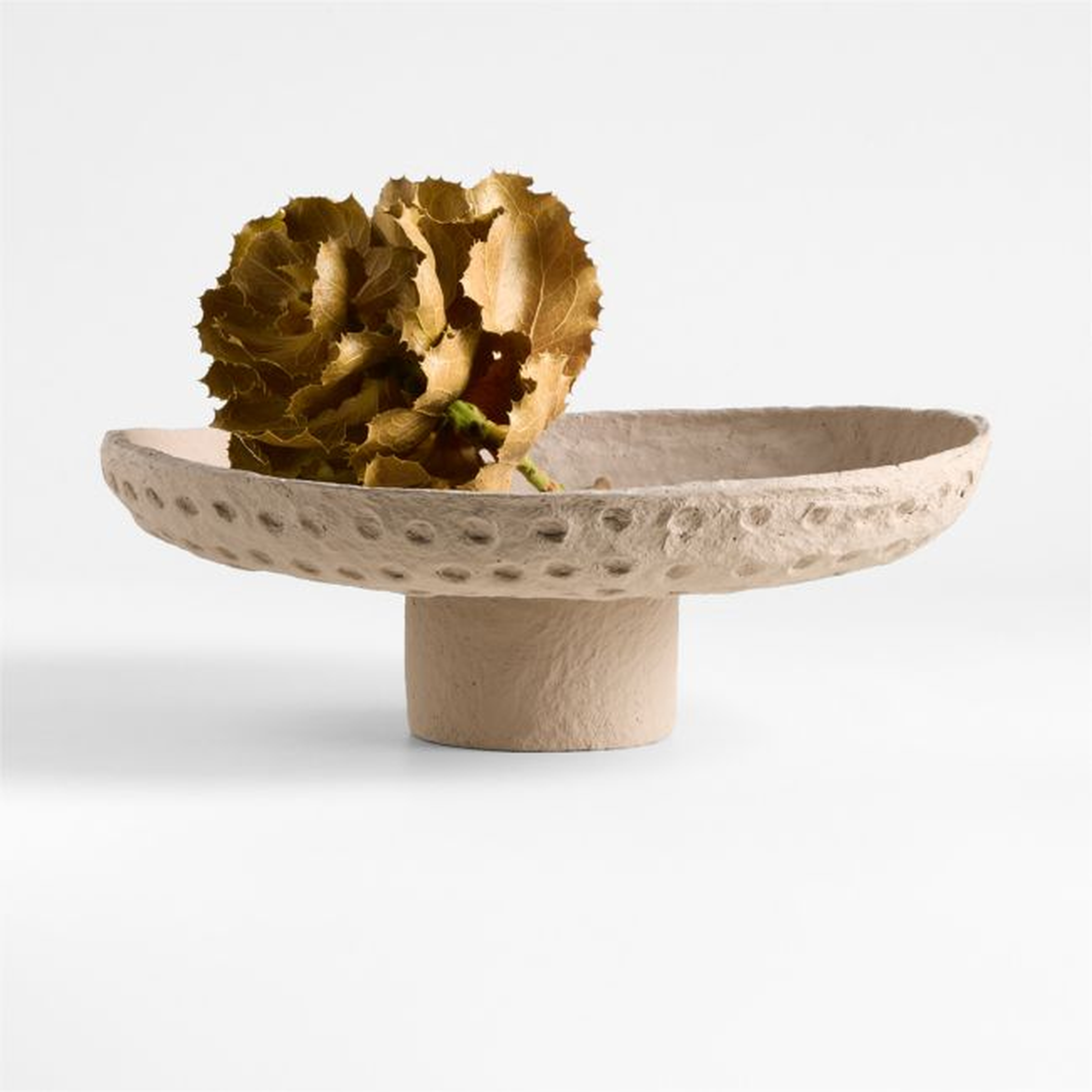 Oaxaca Taupe Cotton Mache Centerpiece Bowl 18" - Crate and Barrel