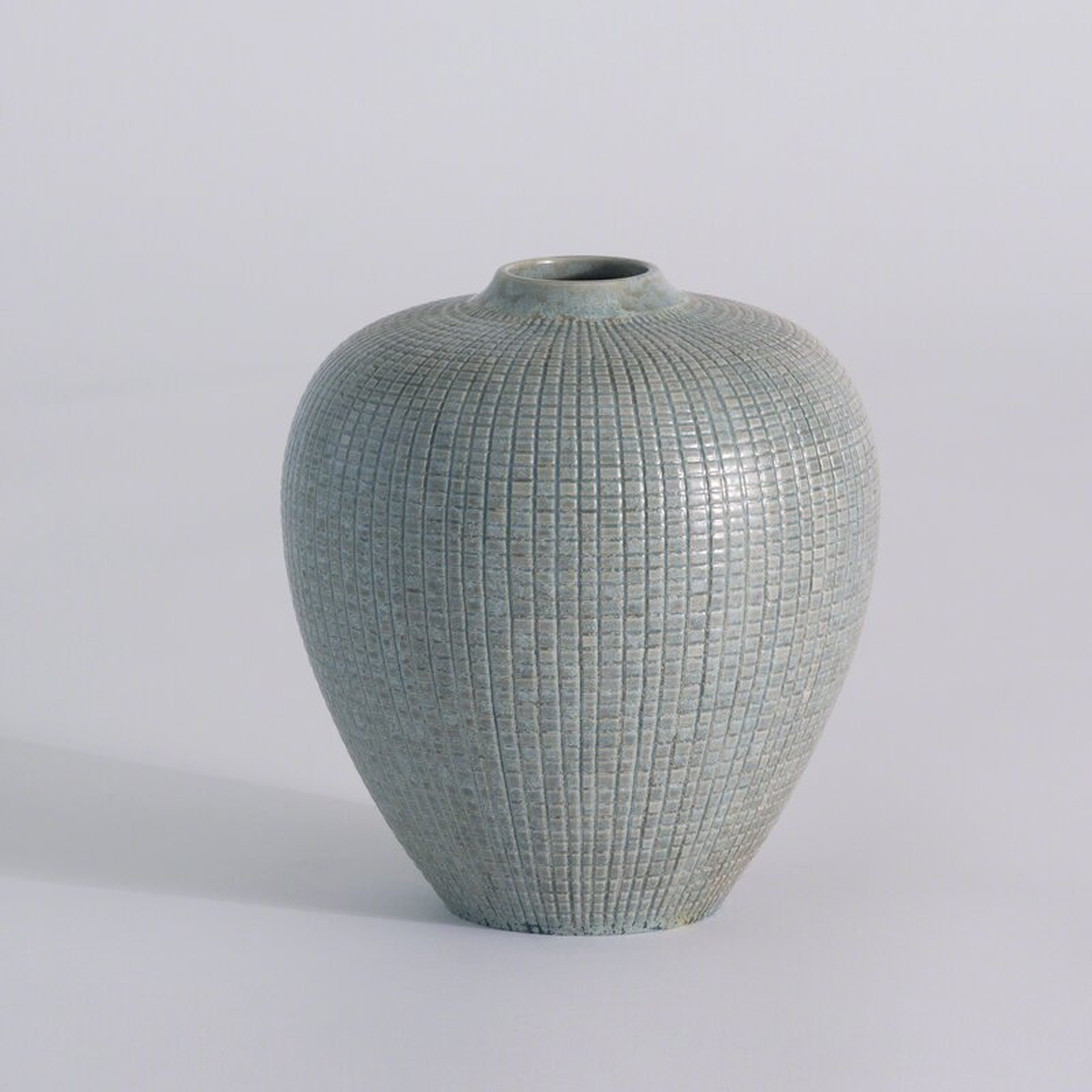 Studio A Home Mini Check Bulbous Vase-Reactive Silver Blue - Perigold