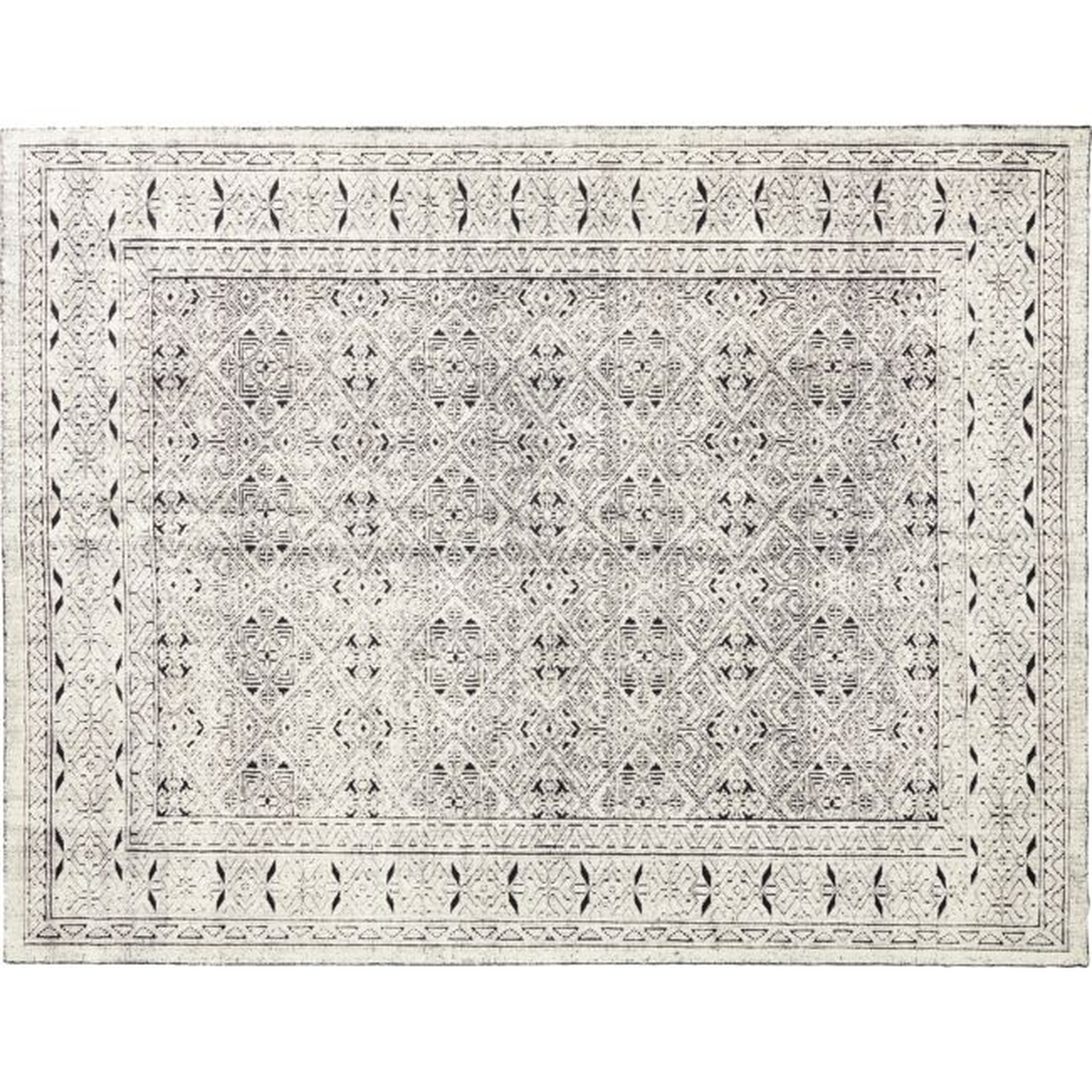 Raumont Hand-Knotted Black Detailed Modern Area Rug 9'x12' - CB2
