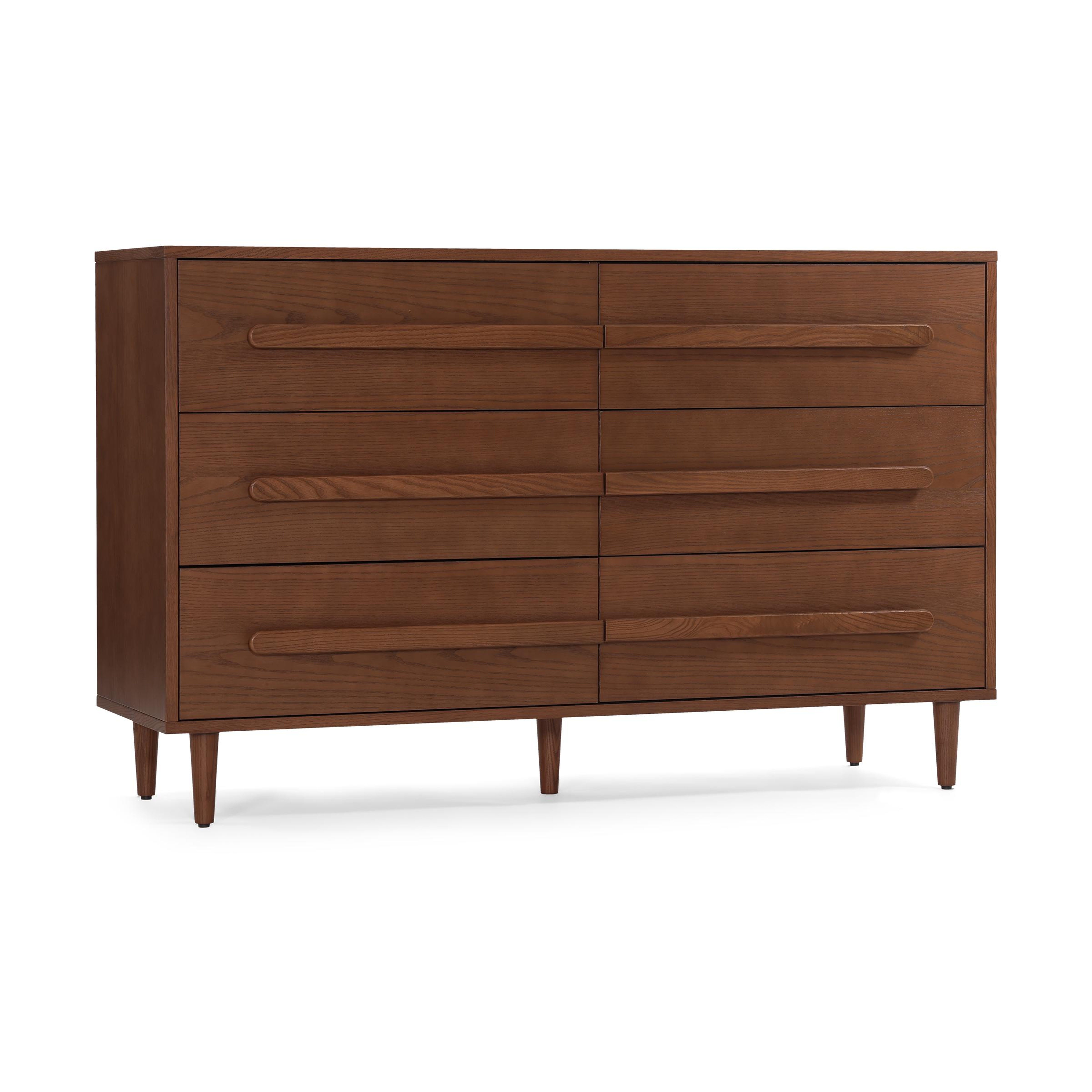 Burrow Heist 6 Drawer Dresser, Leg Finish: WalnutLegs - Burrow