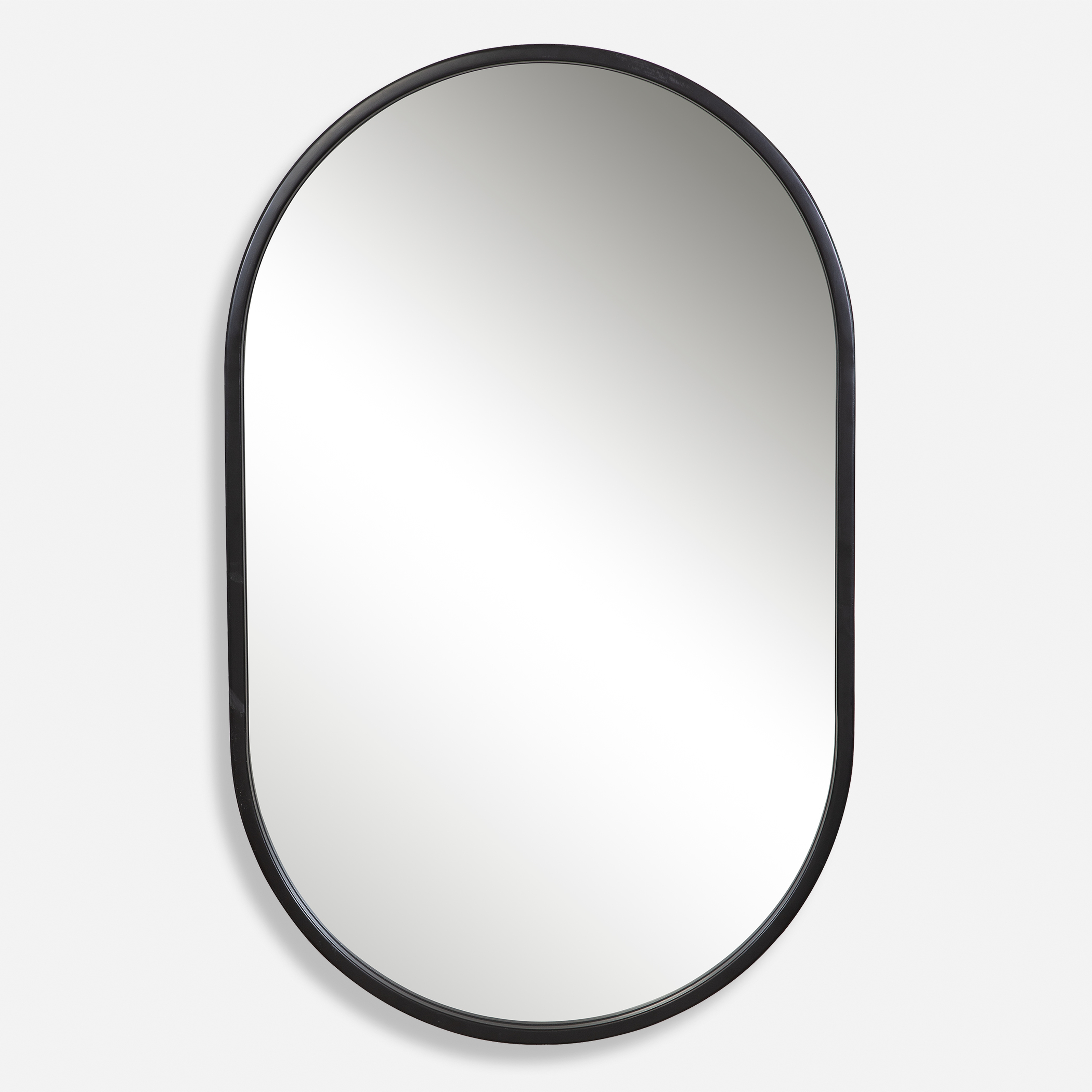 Varina Minimalist Black Oval Mirror - Uttermost