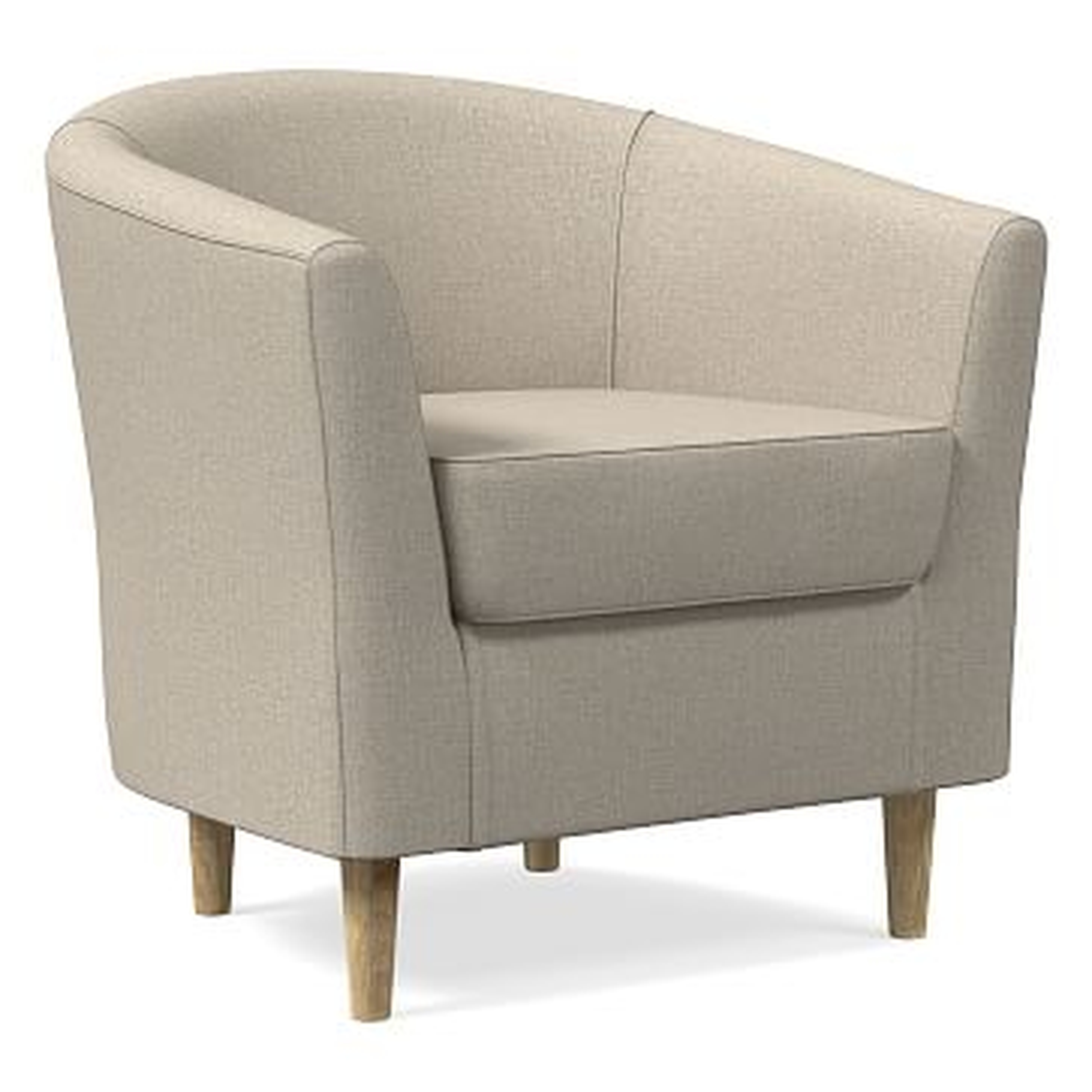 Mila Chair, Poly, Heathered Crosshatch, Natural, Soft Wheat - West Elm