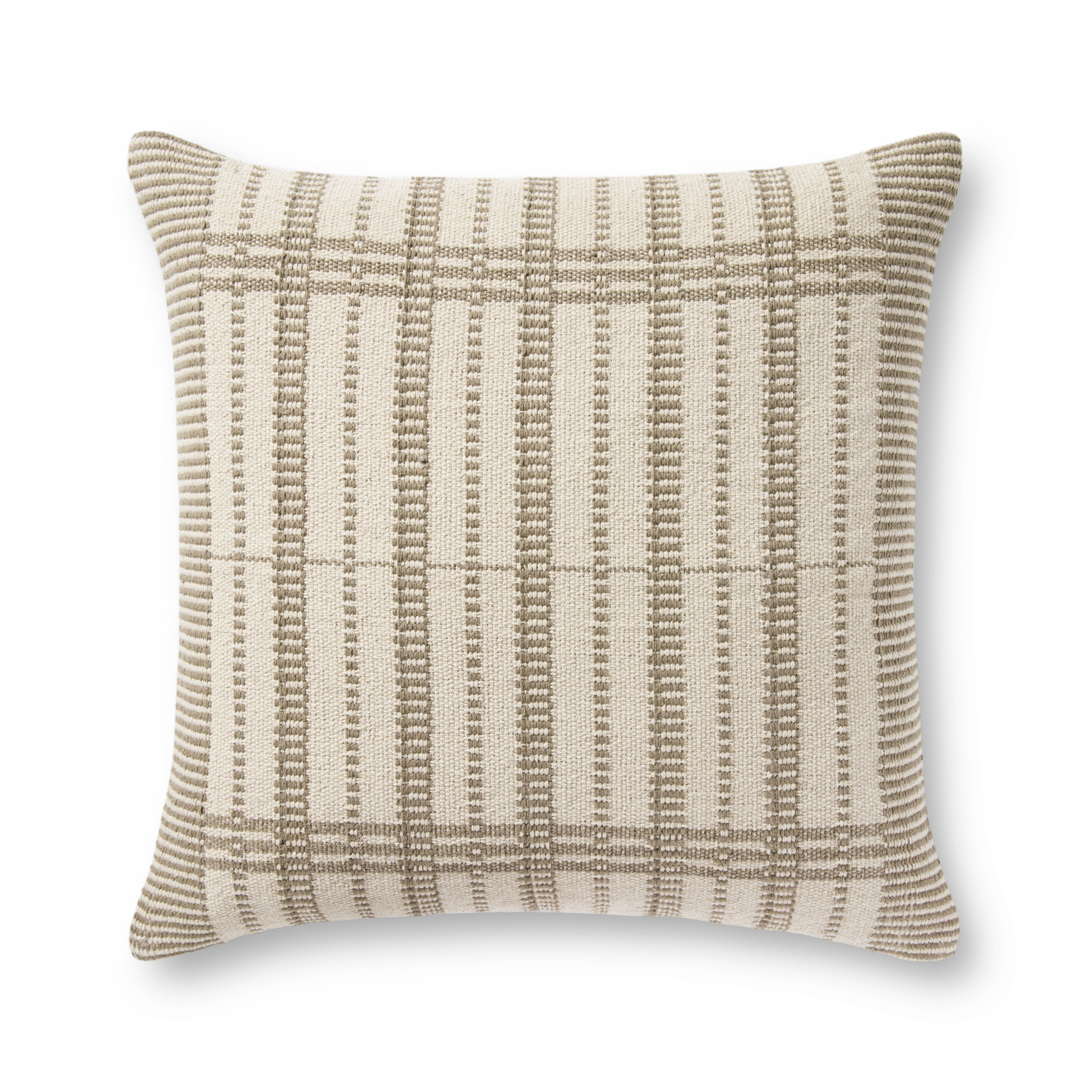 Magnolia Home by Joanna Gaines x Loloi Marion Sage / Beige 22" x 22" Cover w/Poly - Loloi Rugs
