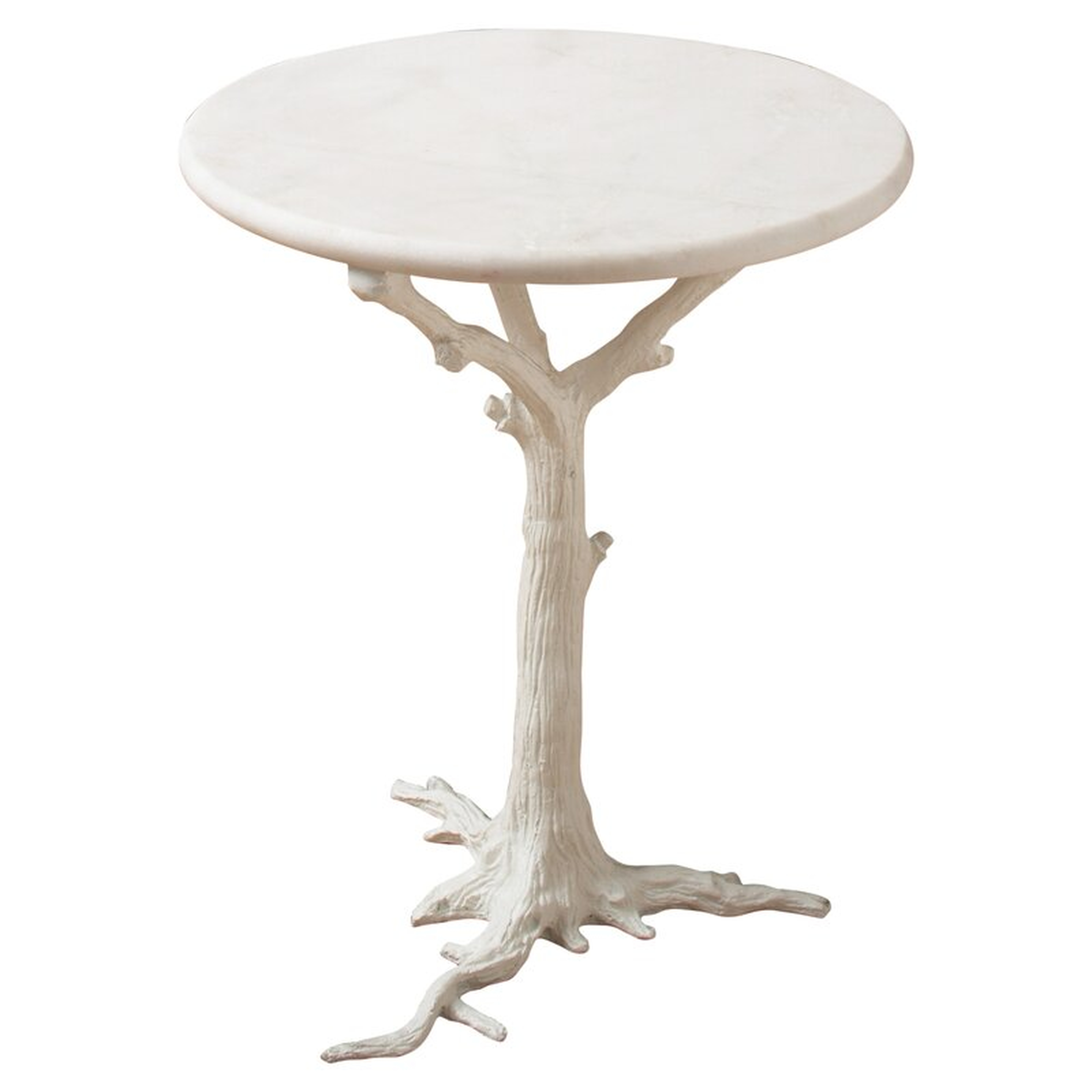 Global Views White Faux Bois Side Table - Perigold