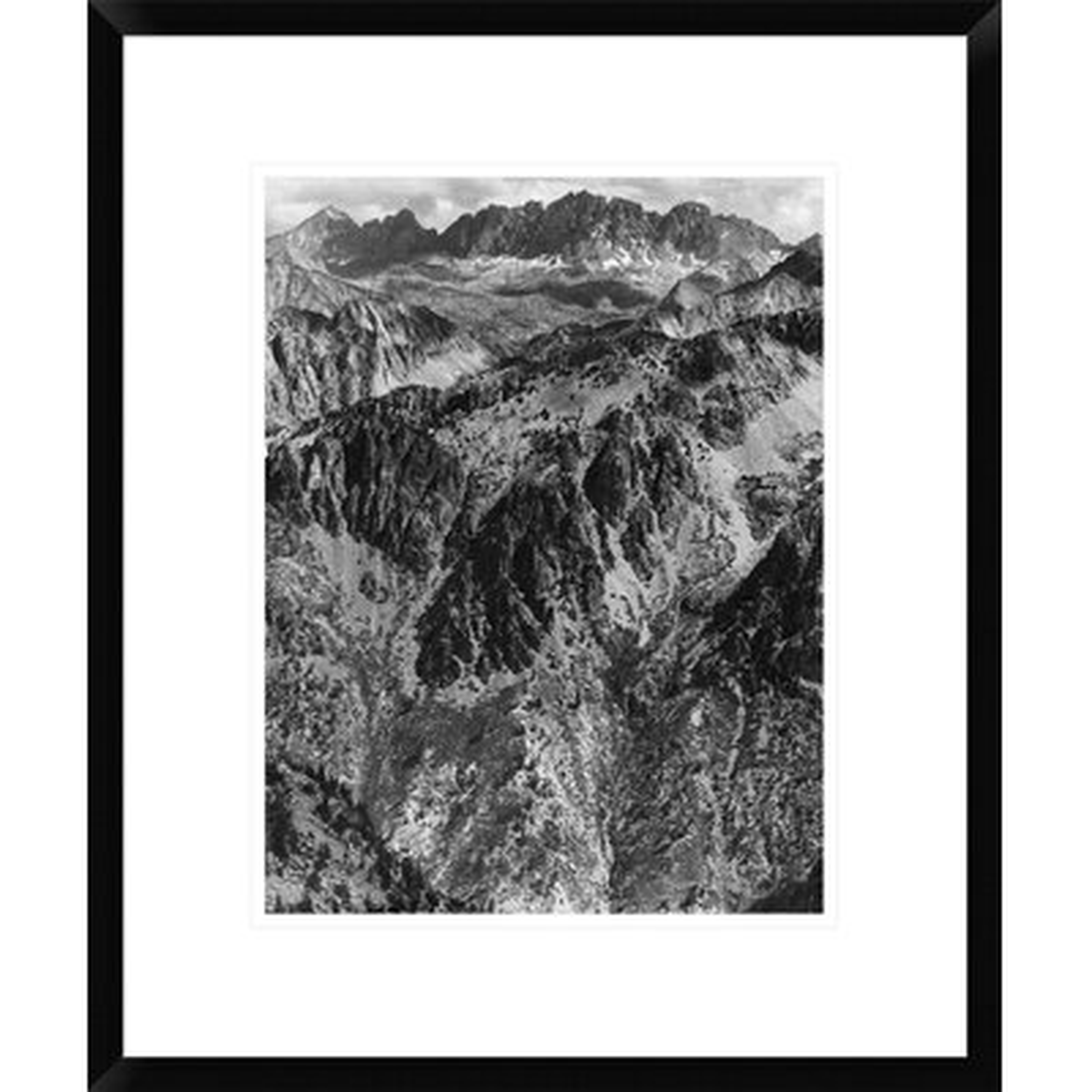 'North Palisades from Windy Point, Kings River Canyon, Proposed as a National Park, California, 1936' by Ansel Adams Framed Photographic Print - Wayfair