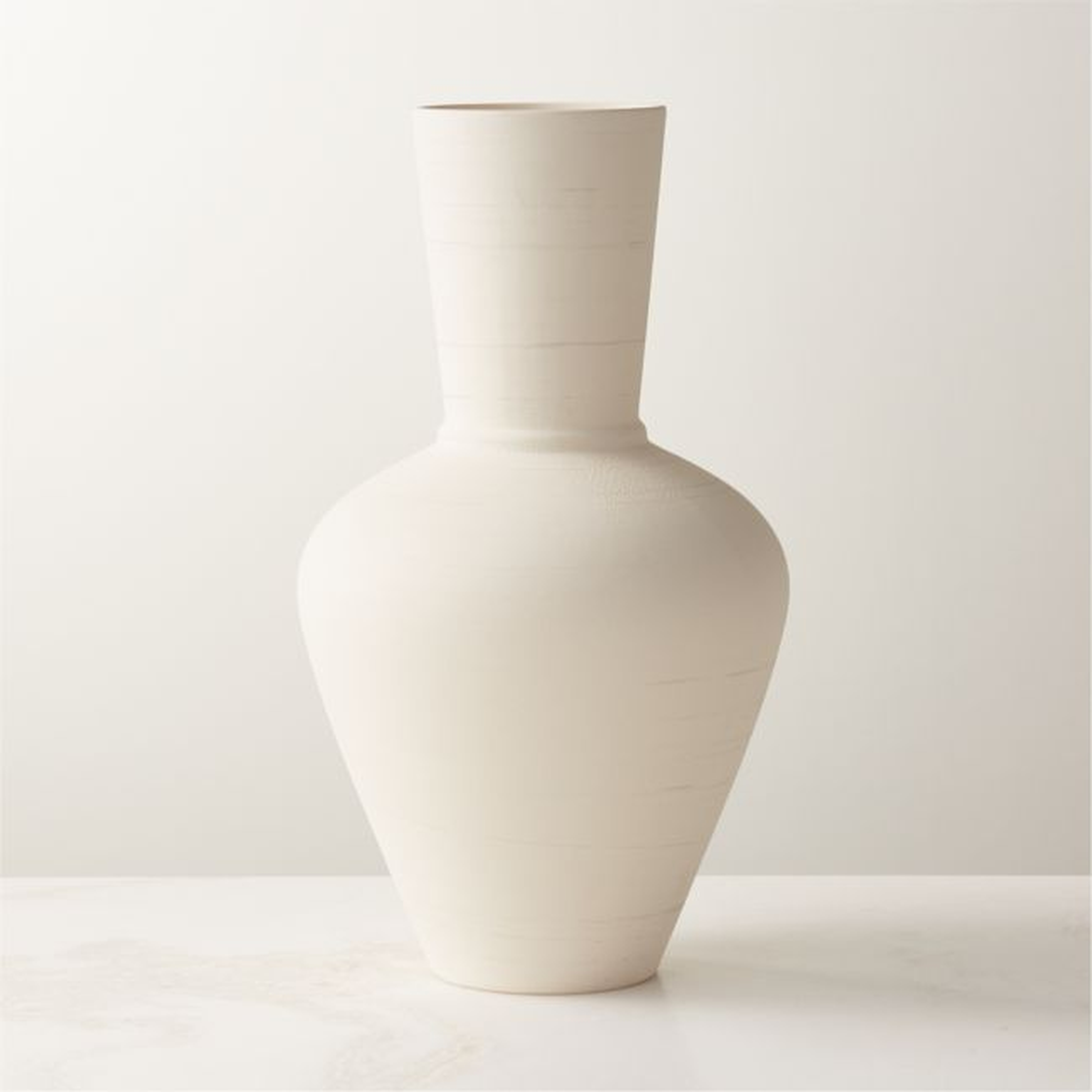 Valo Matte White Ceramic Vase - CB2