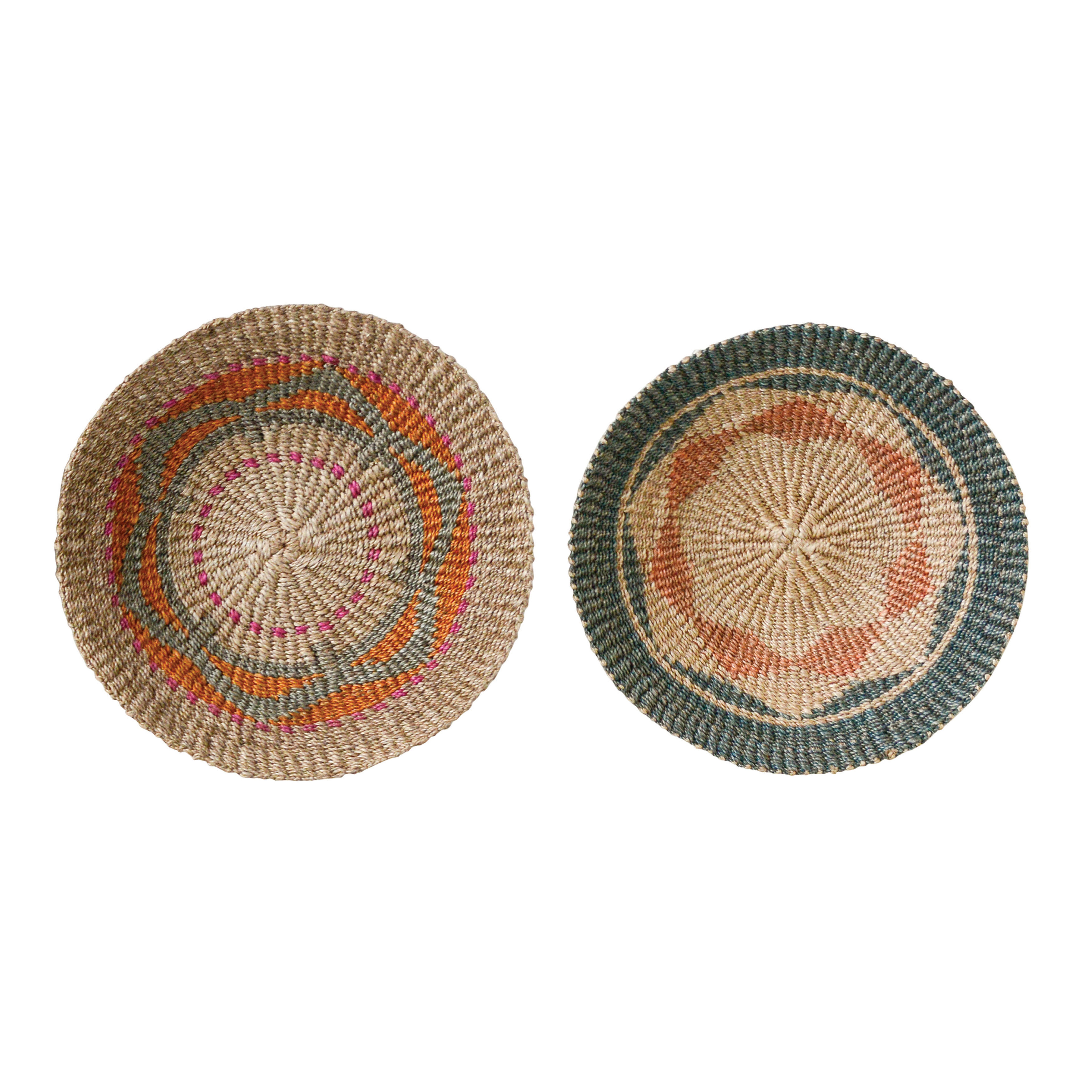 Handwoven Abaca Wall Baskets (Set of 2 Styles) - Nomad Home