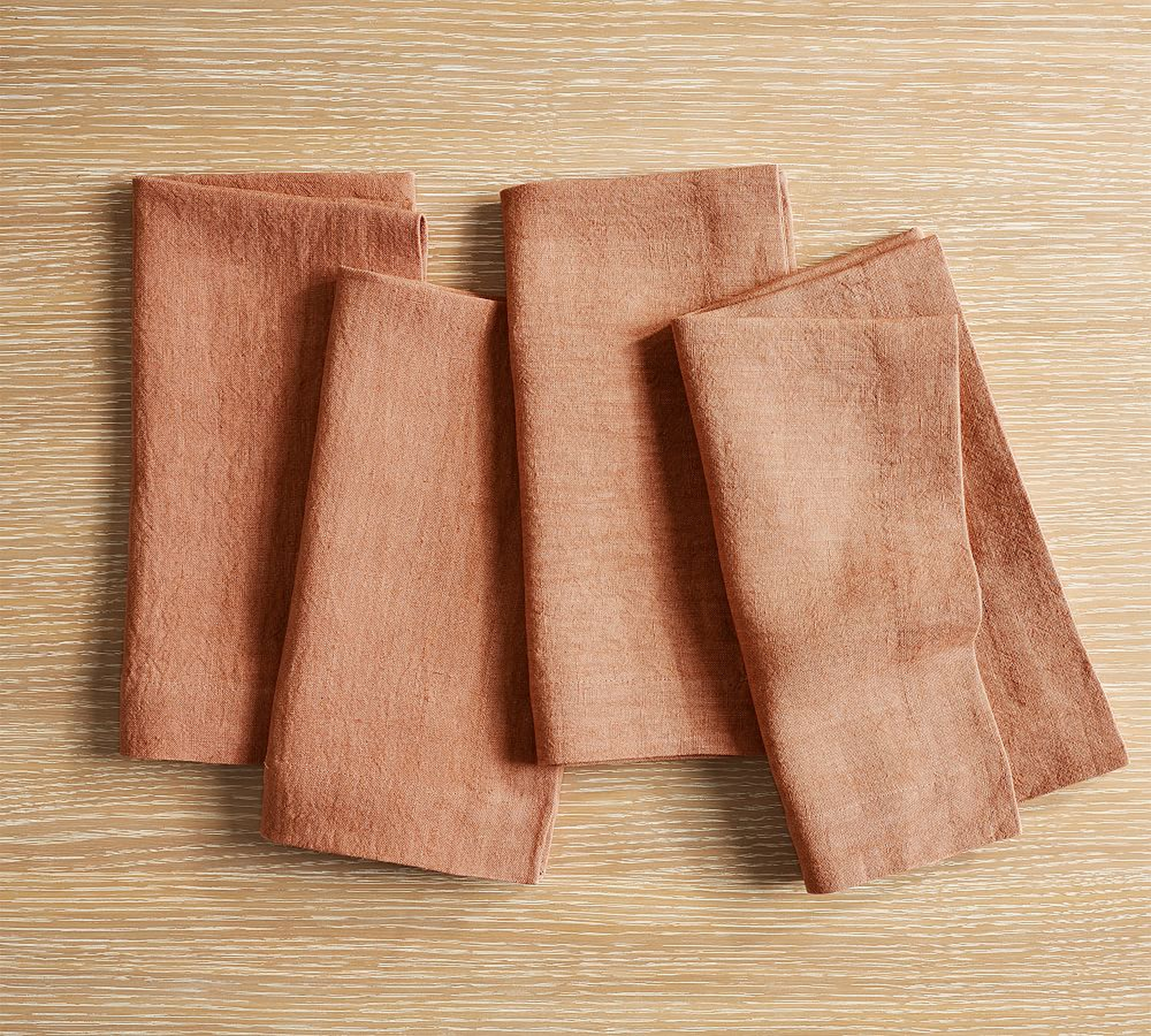 Mason Oversized Linen Napkins, Set of 4 - Clay - Pottery Barn