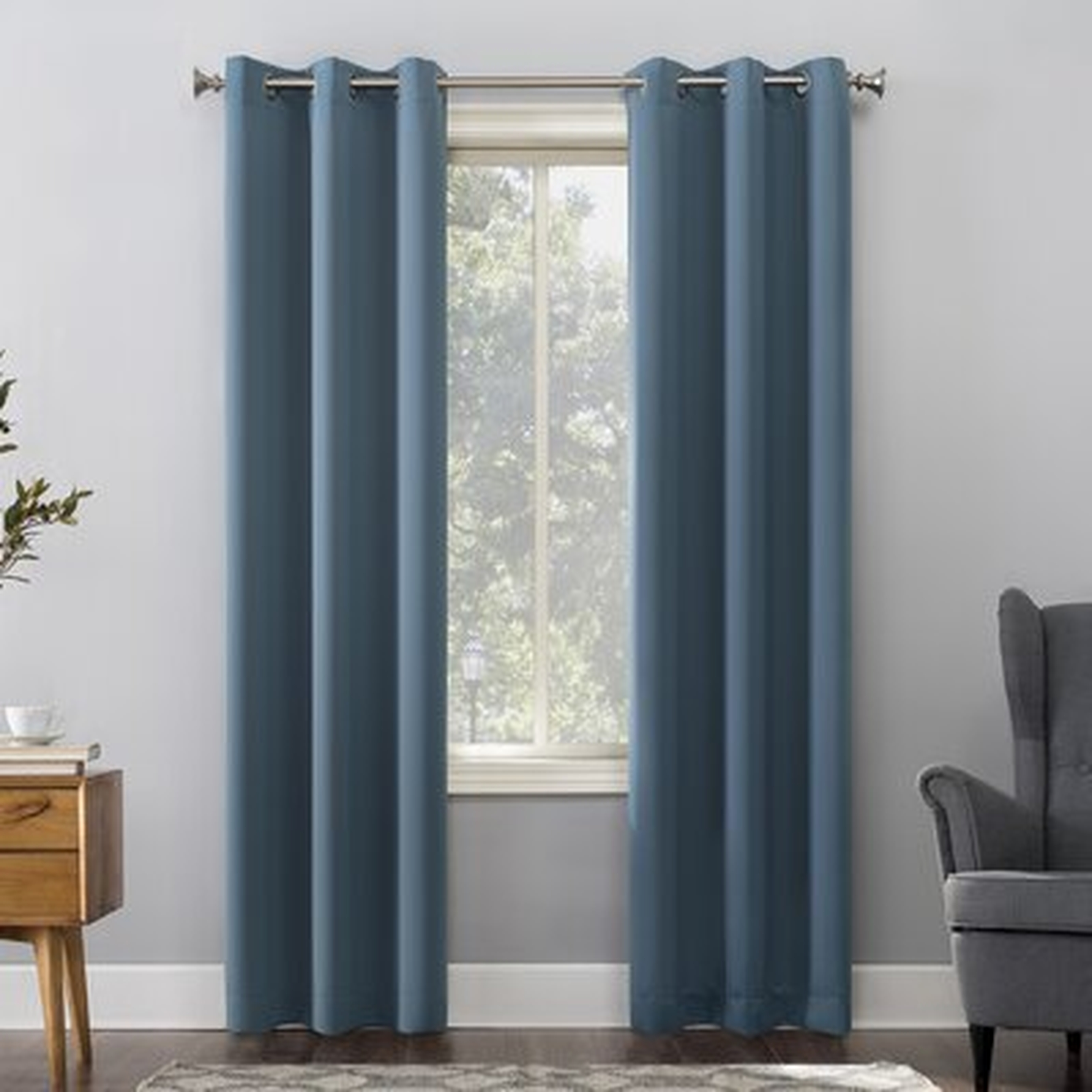 Solid Blackout Grommet Single Curtain Panel - Wayfair