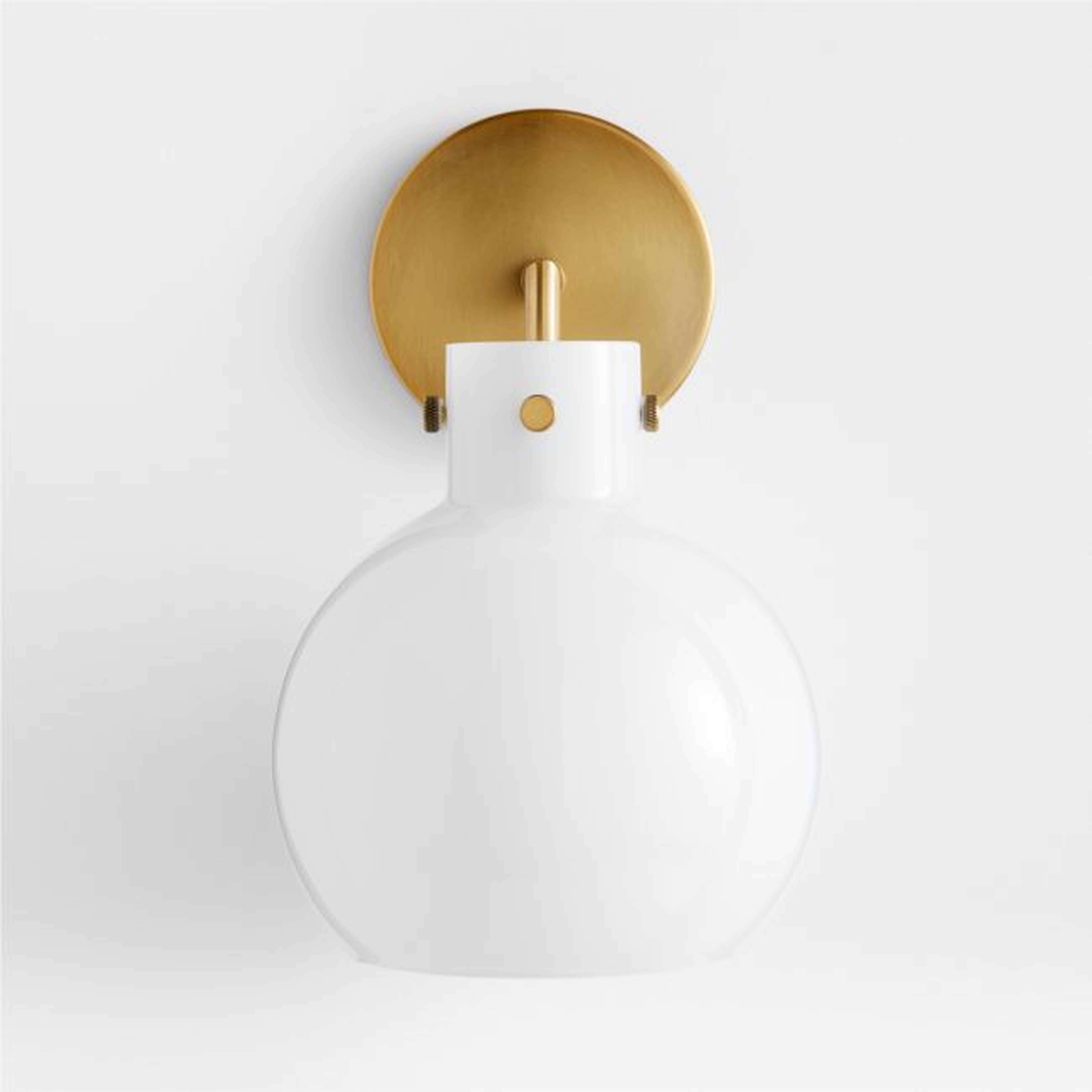 Dakota Brass Sconce Light with Small Milk Glass Globe - Crate and Barrel