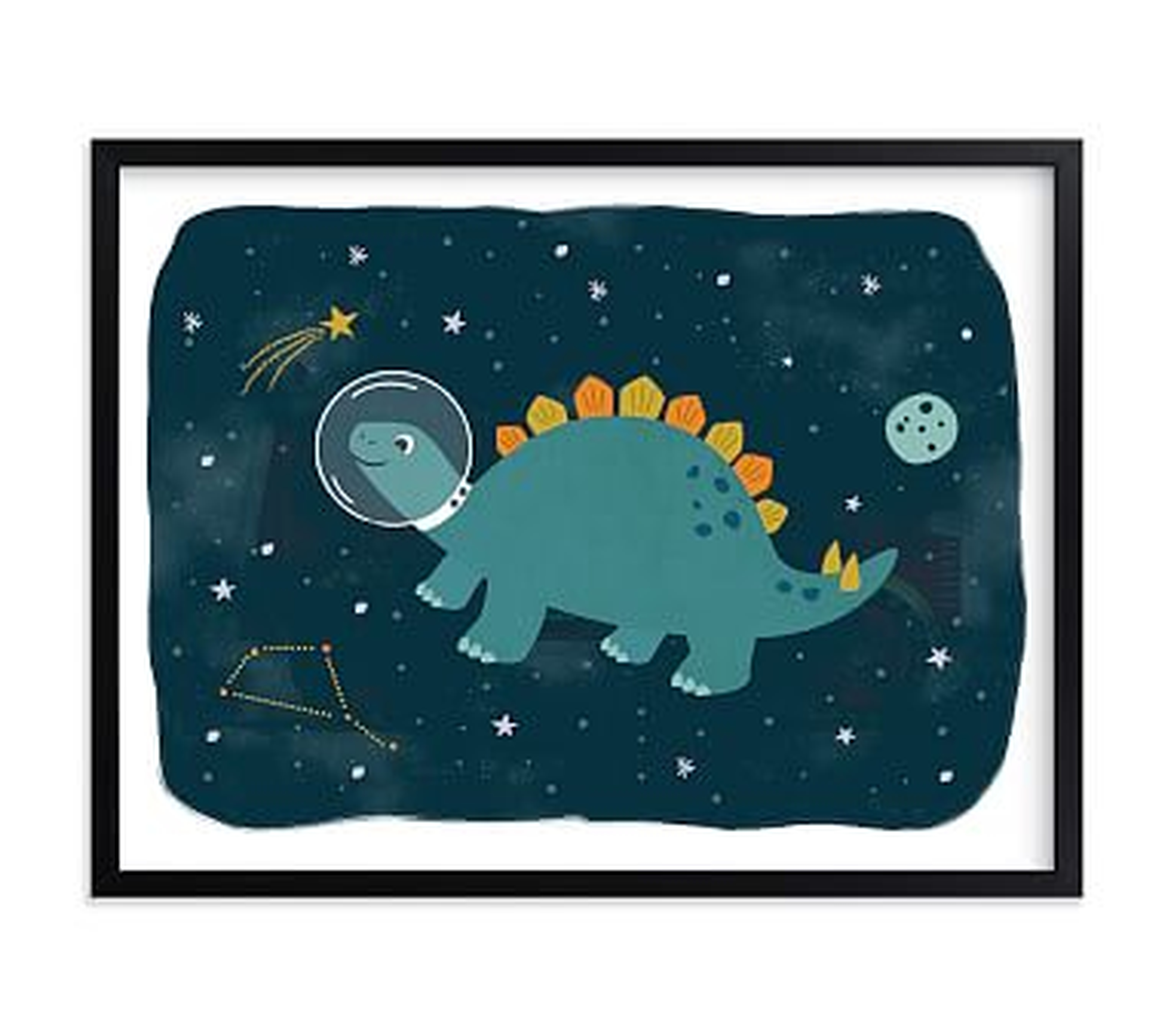 Minted(R) Dinos in Space 2 Wall Art by Annie Holmquist; 18x24, Black - Pottery Barn Kids