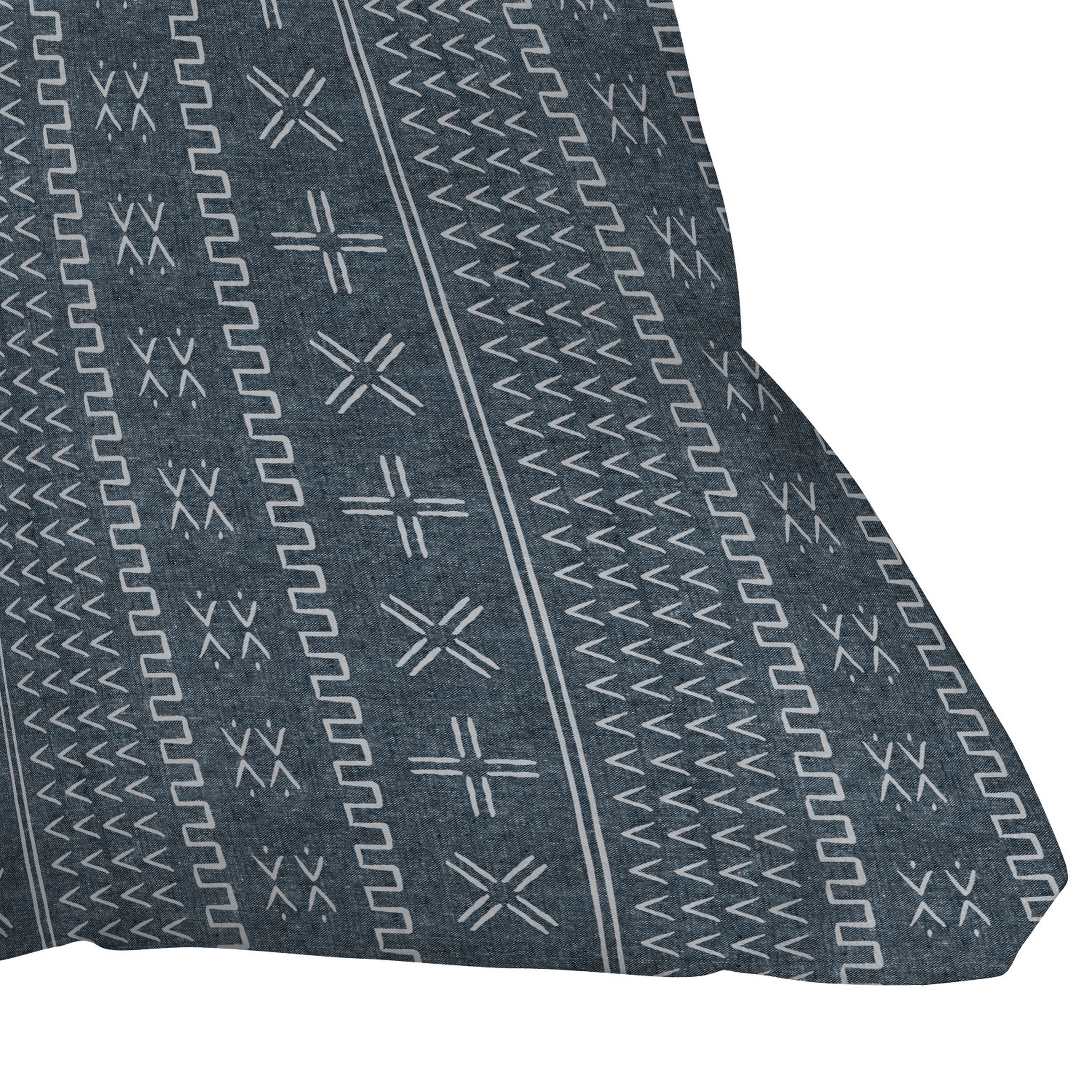 Mud Cloth Arrow Cross Navy by Little Arrow Design Co - Outdoor Throw Pillow 20" x 20" - Wander Print Co.
